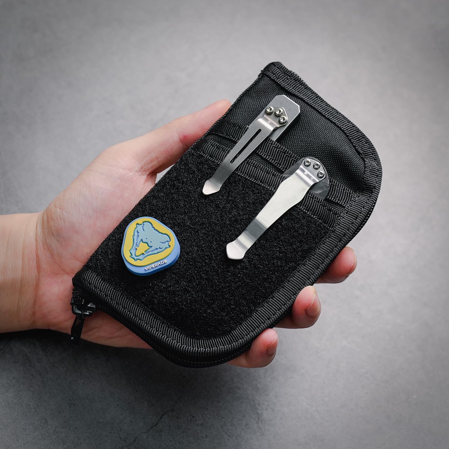 VIPERADE VE22 EDC Pouch - 4 Pocket & 5 Elastic Loop Tool Organizer with Hook & Loop Panel - Compact Multitool Pouch for Everyday Carry (EDC) - Perfect for Tactical Gear, Camping Tools, and Outdoor Equipment Organization