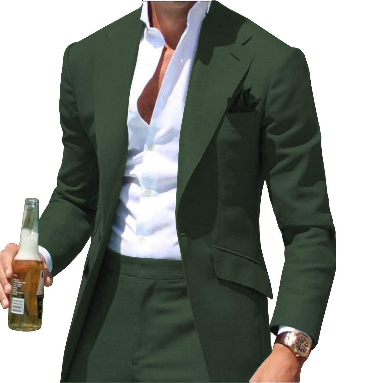 Men's Slim Fit Two-Piece Suit | One Button Blazer & Pant Set | Wedding, Groom, Formal & Business Attire | Perfect for Weddings, Prom, Office & Special Events