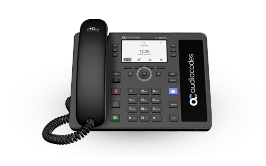 AudioCodes C435HD Microsoft Teams Certified IP Phone - HD Voice, USB Connectivity for Home & Office Business Communication