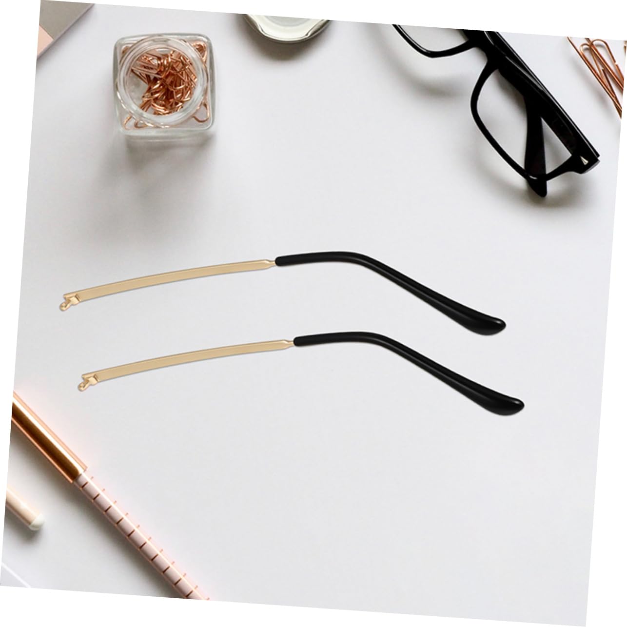 Lurrose 2 Pairs Metal Glasses Temple Replacement - Adjustable Eyeglass Frame Arms with Screwdriver for Men & Women - Perfect for Reading, Working & Daily Wear