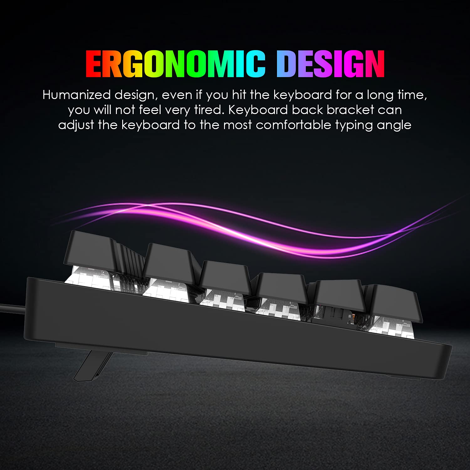 Mechanical Gaming Keyboard with RGB Backlit Keys, Spill-Resistant Design, Dedicated Media Controls | 87-Key Anti-Ghosting Keyboard for PC, PS4, PS5, Xbox One (Black) | Perfect for Esports, Streaming & Office Work