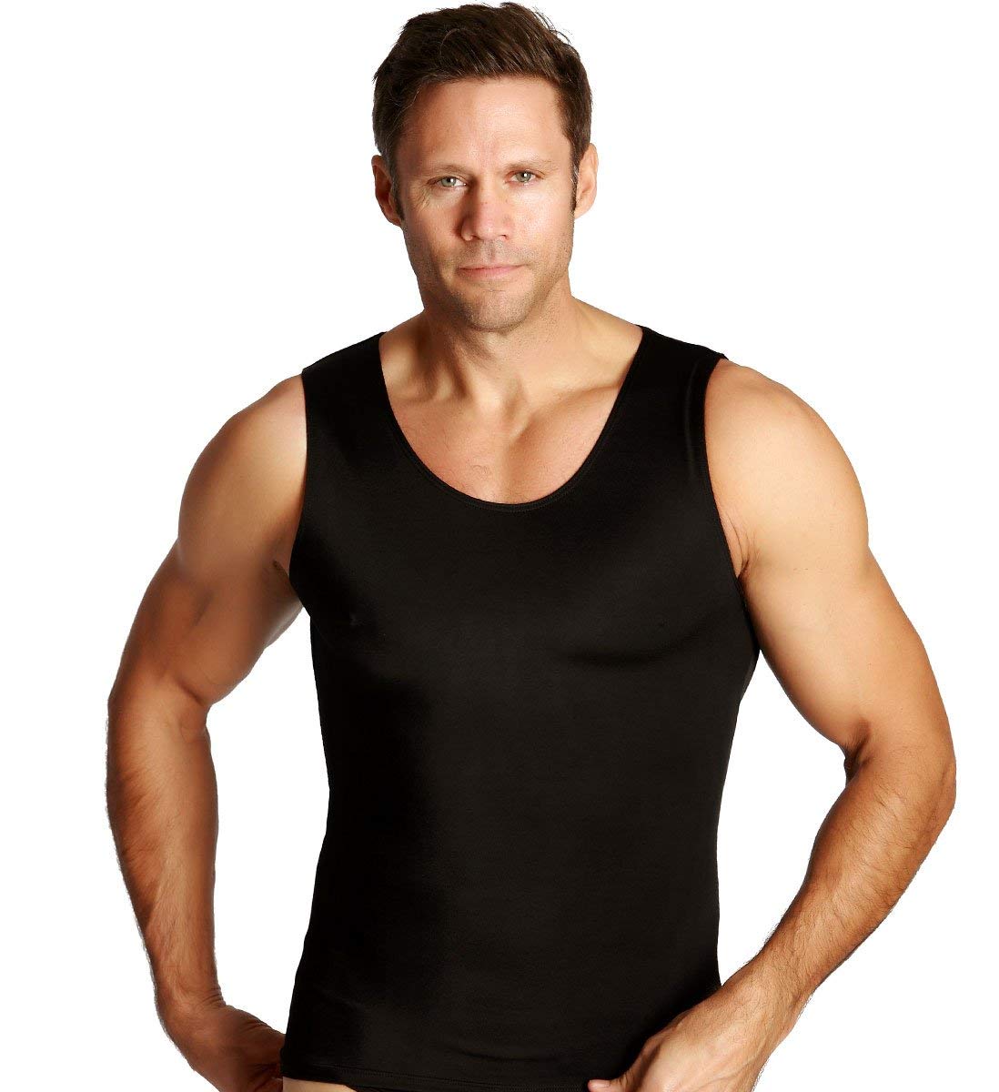 Insta Slim ISPRO Men's Slimming Muscle Tank Top - Shapewear Compression Shirt for Workout & Body Shaping | Made in USA | Gym, Running & Everyday Wear