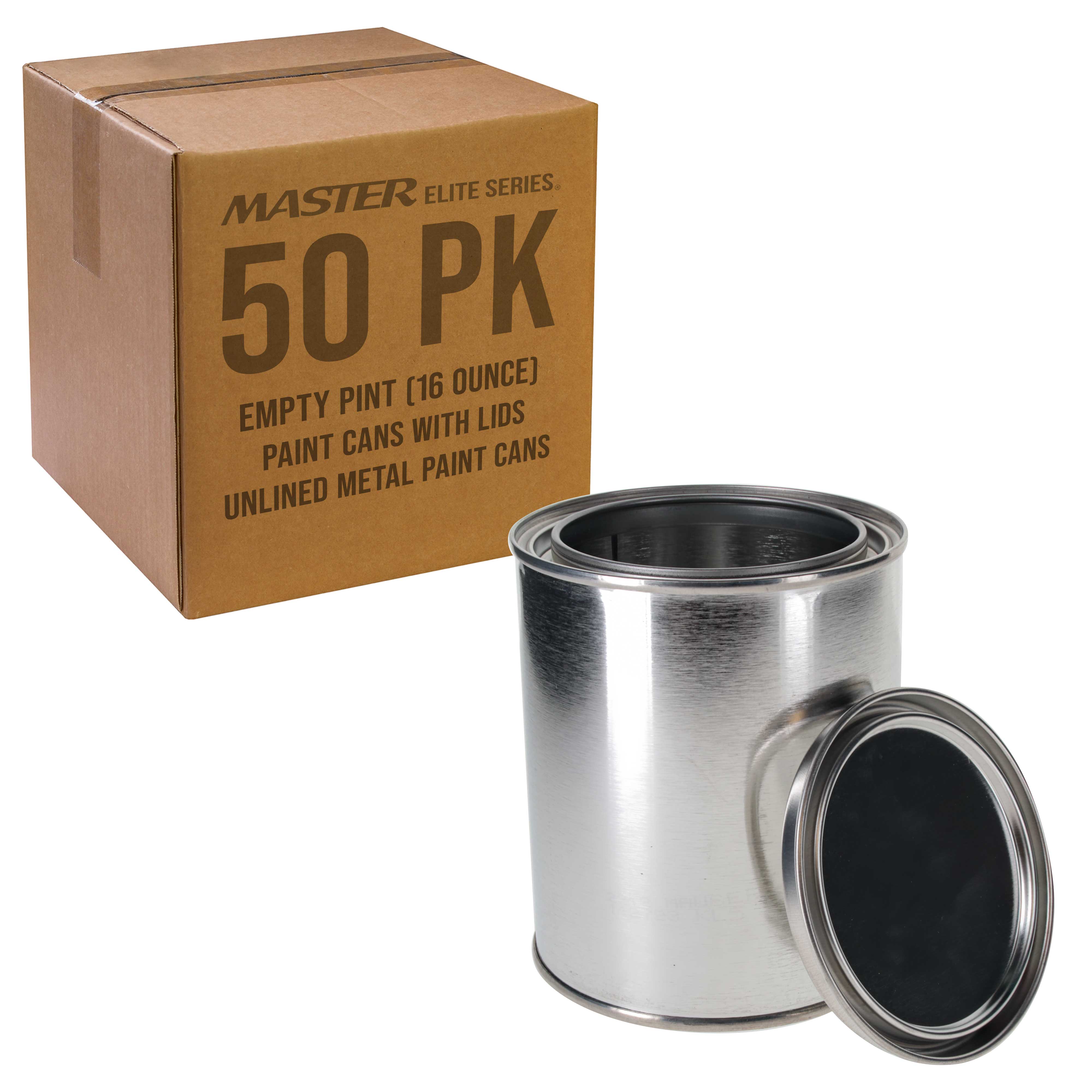 50-Pack 16 oz Empty Metal Paint Cans with Triple Tight Seal Lids - Unlined Steel Storage Containers for Oil-Based Paint, DIY Crafts & Art Supplies - Ideal for Home Painting Projects, Workshop Storage & Artist Studios