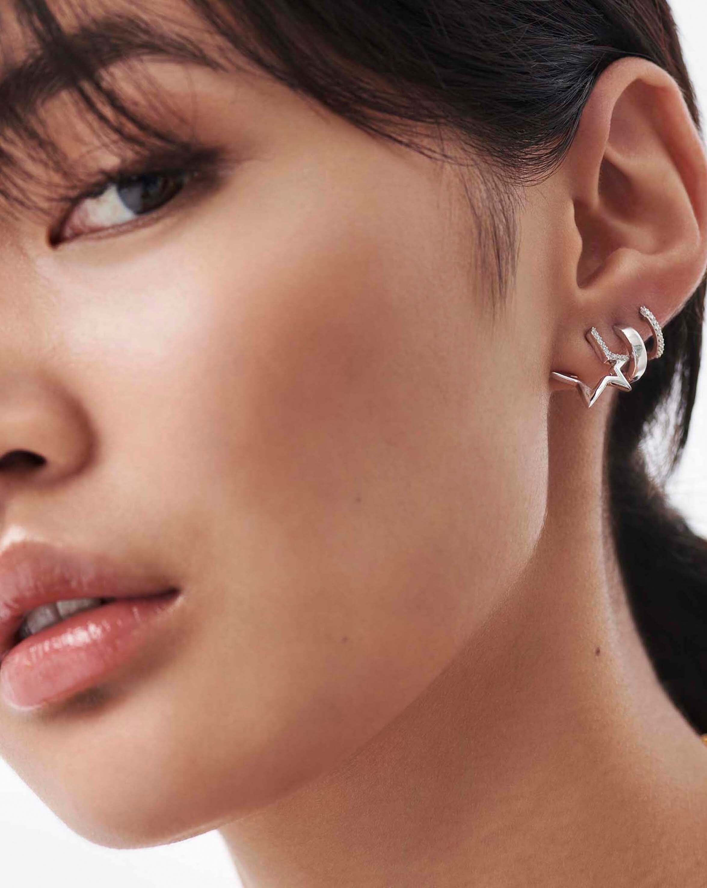 Classic Pave Huggie Hoop Earrings | Sterling Silver with Cubic Zirconia | Perfect for Everyday Wear, Date Nights & Special Occasions