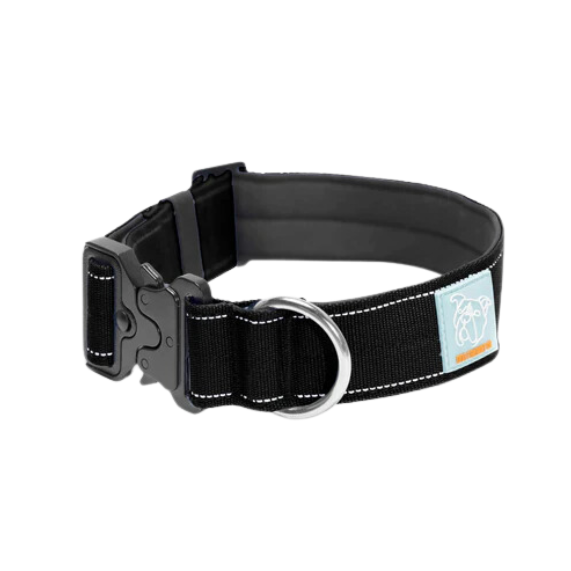 Tactical Dog Collar for Large Dogs - Heavy Duty Nylon Pet Collar with Metal Buckle - Adjustable & Reflective for Safety - Perfect for Hiking, Training & Outdoor Adventures (Black)