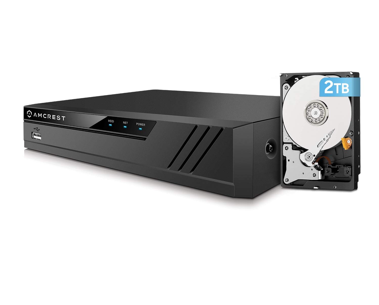 Amcrest 4K 8CH POE NVR Security System with Pre-Installed 2TB HDD - Supports 8 x 8MP/4K IP Cameras, Power Over Ethernet, 1080p/3MP/4MP/5MP/8MP Resolution (NV4108E-2TB) - Ideal for Home & Business Surveillance, Office Security, and Property Monitoring