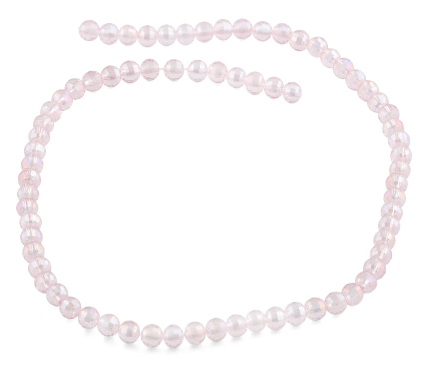 6mm Pink Faceted Round Crystal Beads for Jewelry Making, DIY Bracelets, Necklaces & Craft Projects – Sparkling Glass Beads for Beading, Scrapbooking & Home Decor