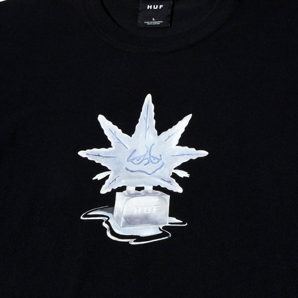 HUF Ice Buddy Short Sleeve T-Shirt for Men - Black Cotton Tee - Casual Streetwear for Skateboarding & Everyday Wear