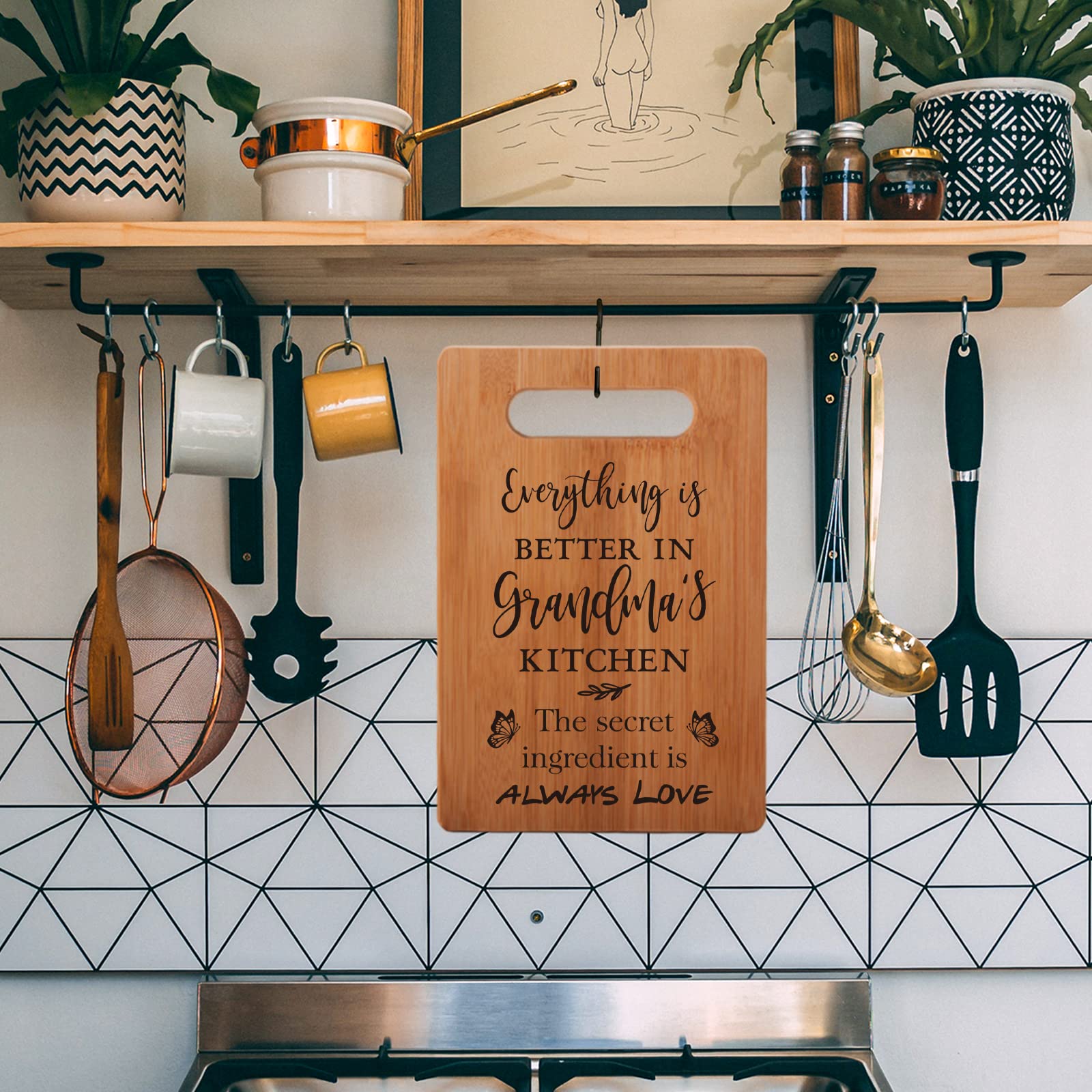 Personalized Grandma Birthday Gifts from Granddaughter - Engraved Cutting Board for New Grandma, Nana & Grandmother - Perfect for Mother's Day, Christmas & Housewarming Gifts - Ideal for Kitchen Decor & Family Gatherings