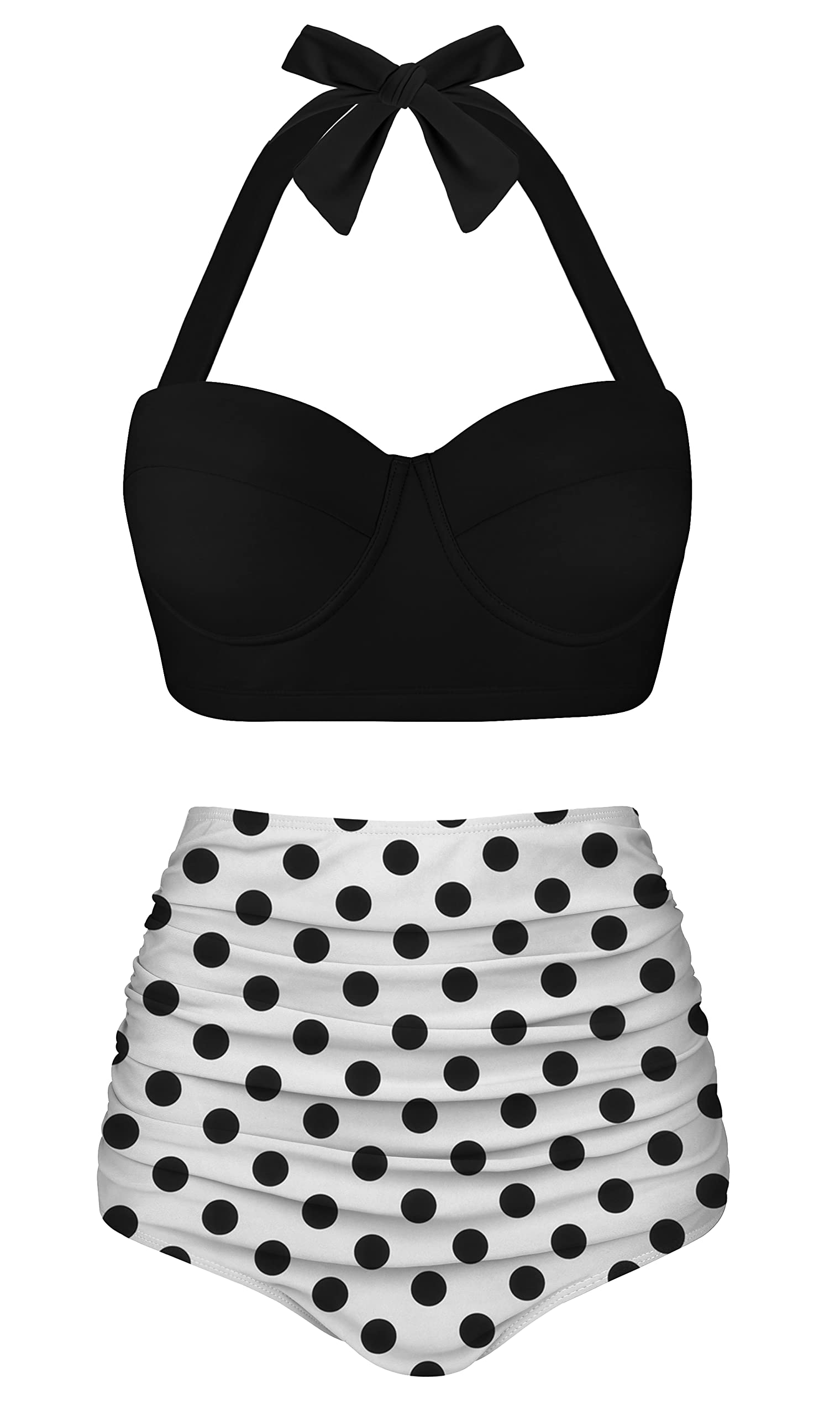 Angerella Women's Vintage Polka Dot High Waisted Bikini Set - Retro Swimwear for Beach, Pool & Summer Vacations