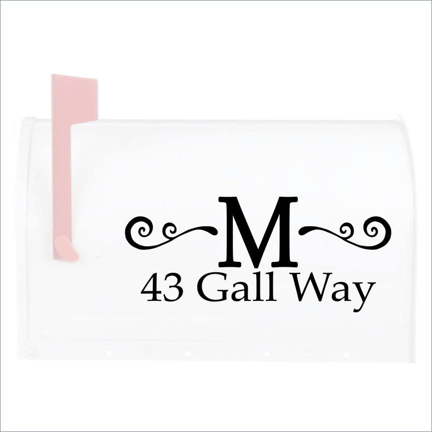 Personalized Mailbox Number Decals - Custom Monogram Letter & Street Address Wall Decor - Jumbo Size, Set of 2 - Perfect for House Numbers, Front Door Decor & Curb Appeal Enhancement