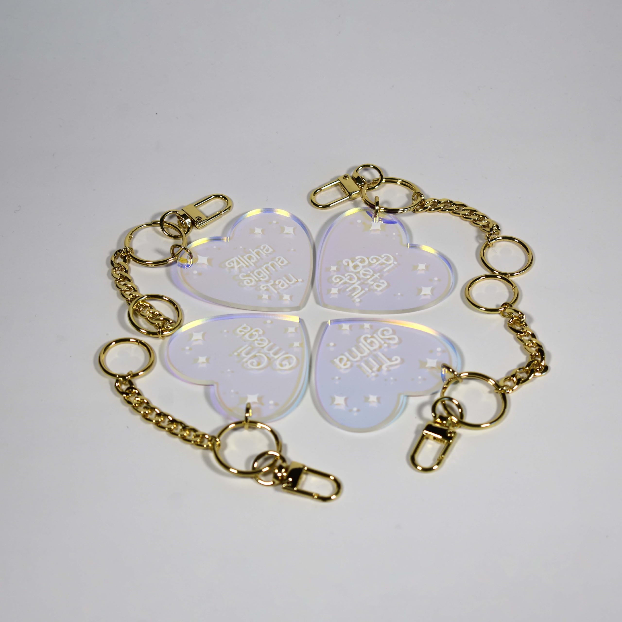 Alpha Phi Sorority Keychain - Iridescent Heart Greek Letter Key Ring for Sorority Sisters, College Gifts & Greek Life Accessories | Perfect for Backpacks, Keychains & Gifts