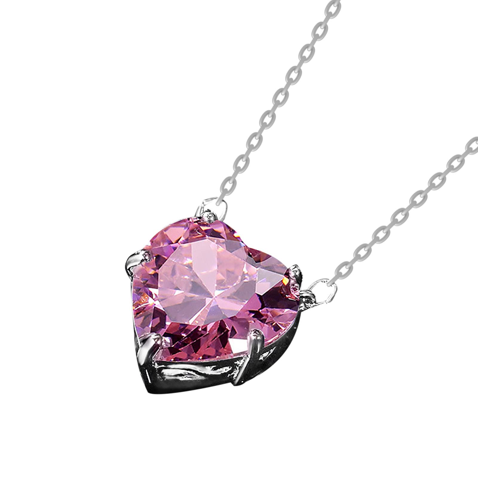 Elegant Clavicle Necklace for Women - Single Love Heart Pendant with Multicolor Zircon & Crystal, Dainty Chain Jewelry Gift | Perfect for Date Night, Anniversary & Valentine's Day