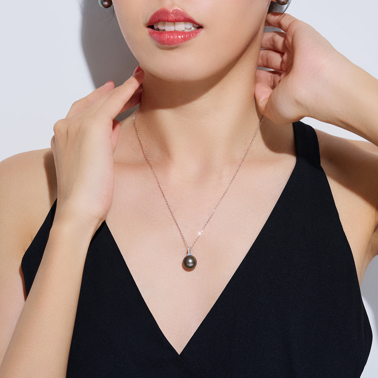 18K Solid Gold Tahitian Pearl Necklace for Women - Genuine Saltwater Pearl Jewelry Gift for Anniversary, Birthday & Special Occasions
