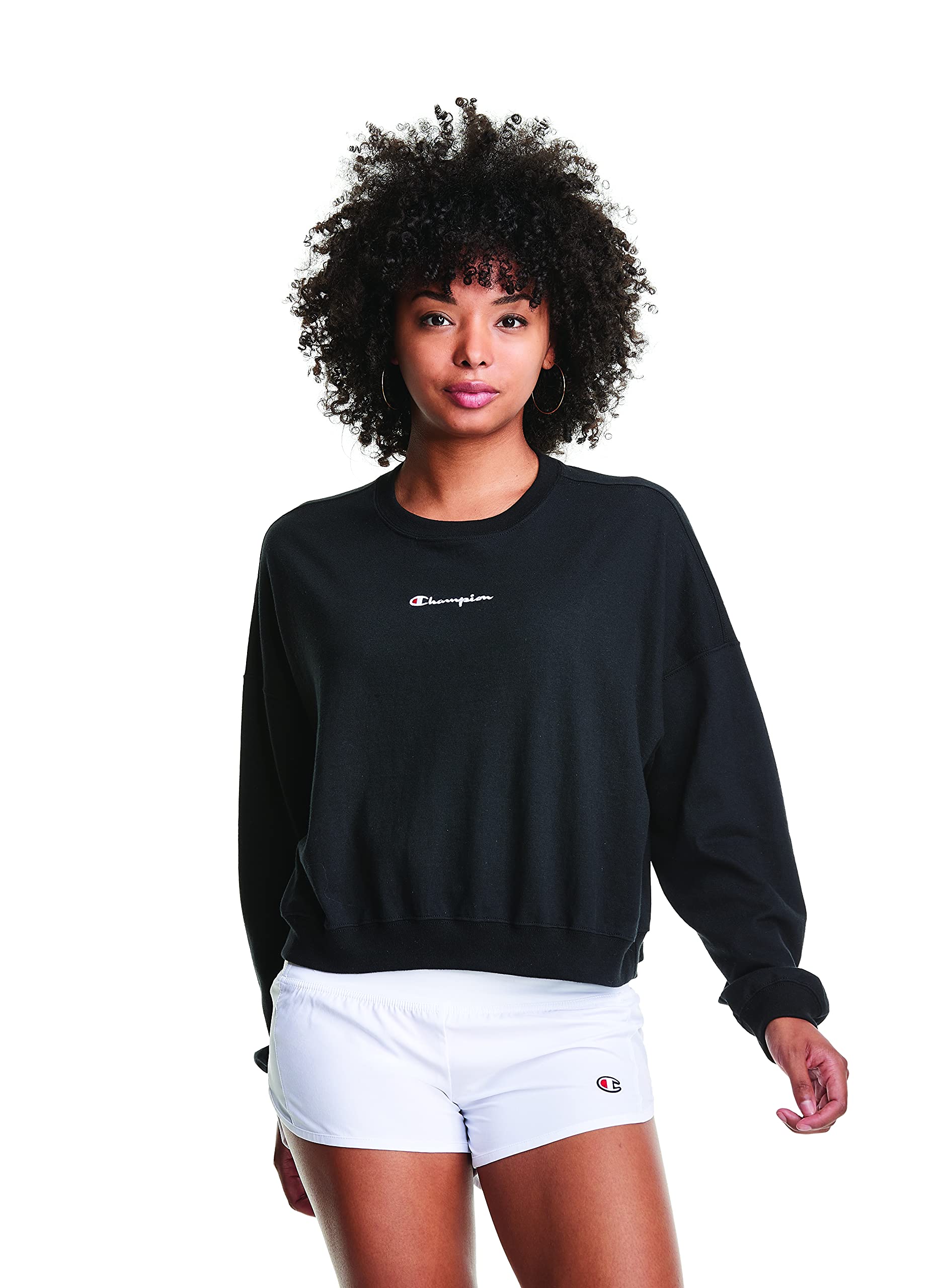 Champion Women's Mid-Weight Long Sleeve Cotton Pullover Sweatshirt with Logo - Casual Comfort for Everyday Wear, Gym, and Outdoor Activities