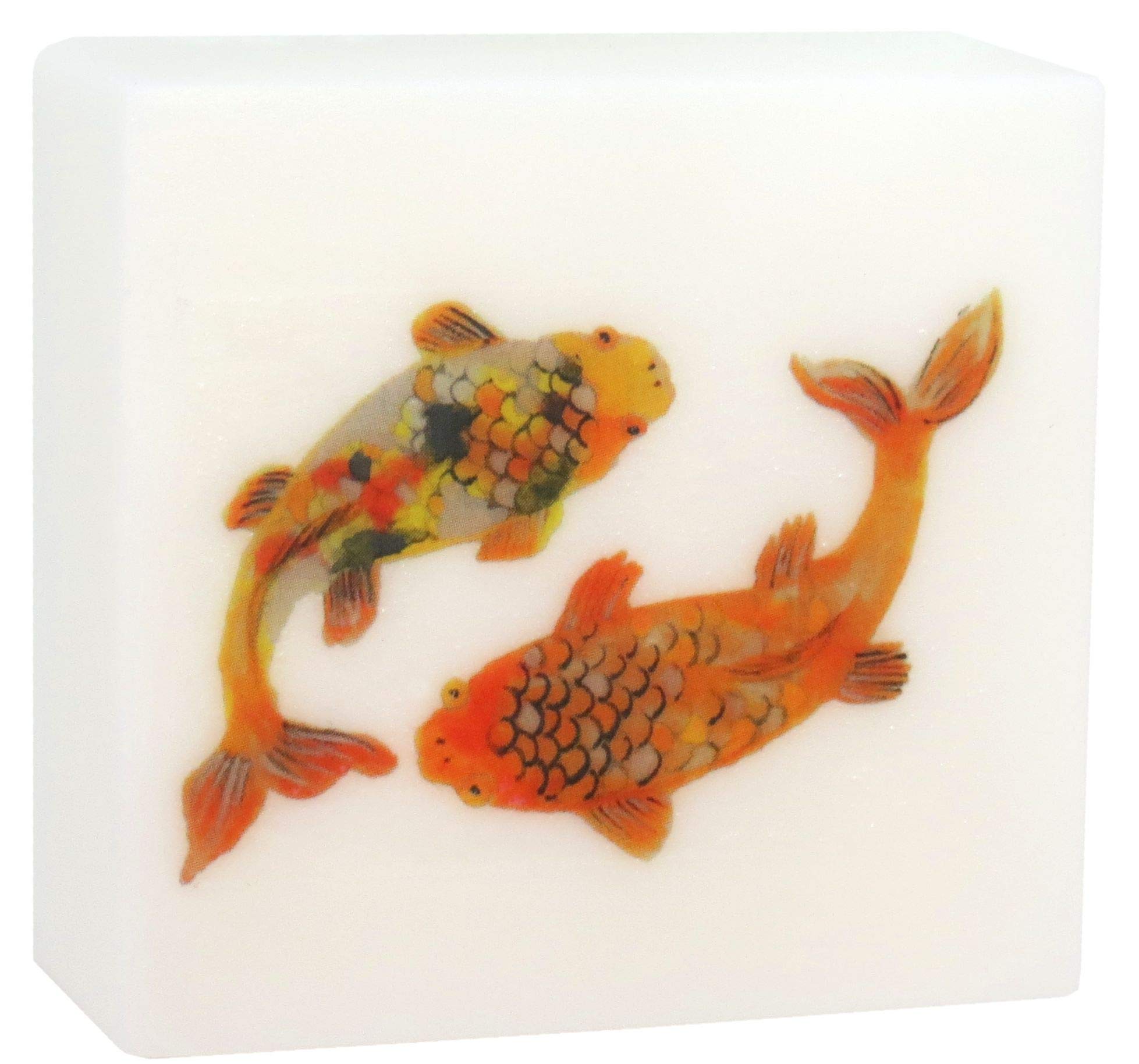 Ruby Red Grapefruit Scented Glycerin Soap with Koi Fish Design - Natural Handmade Soap for Dry Skin, Gift Idea for Spa & Bath Relaxation
