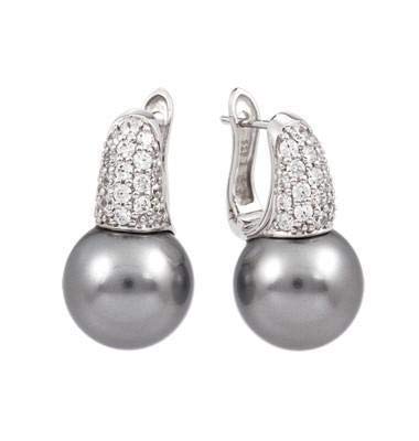 Belle Etoile Grey Pearl Candy Drop Earrings for Women - Elegant Dangle Earrings for Party, Wedding & Evening Occasions
