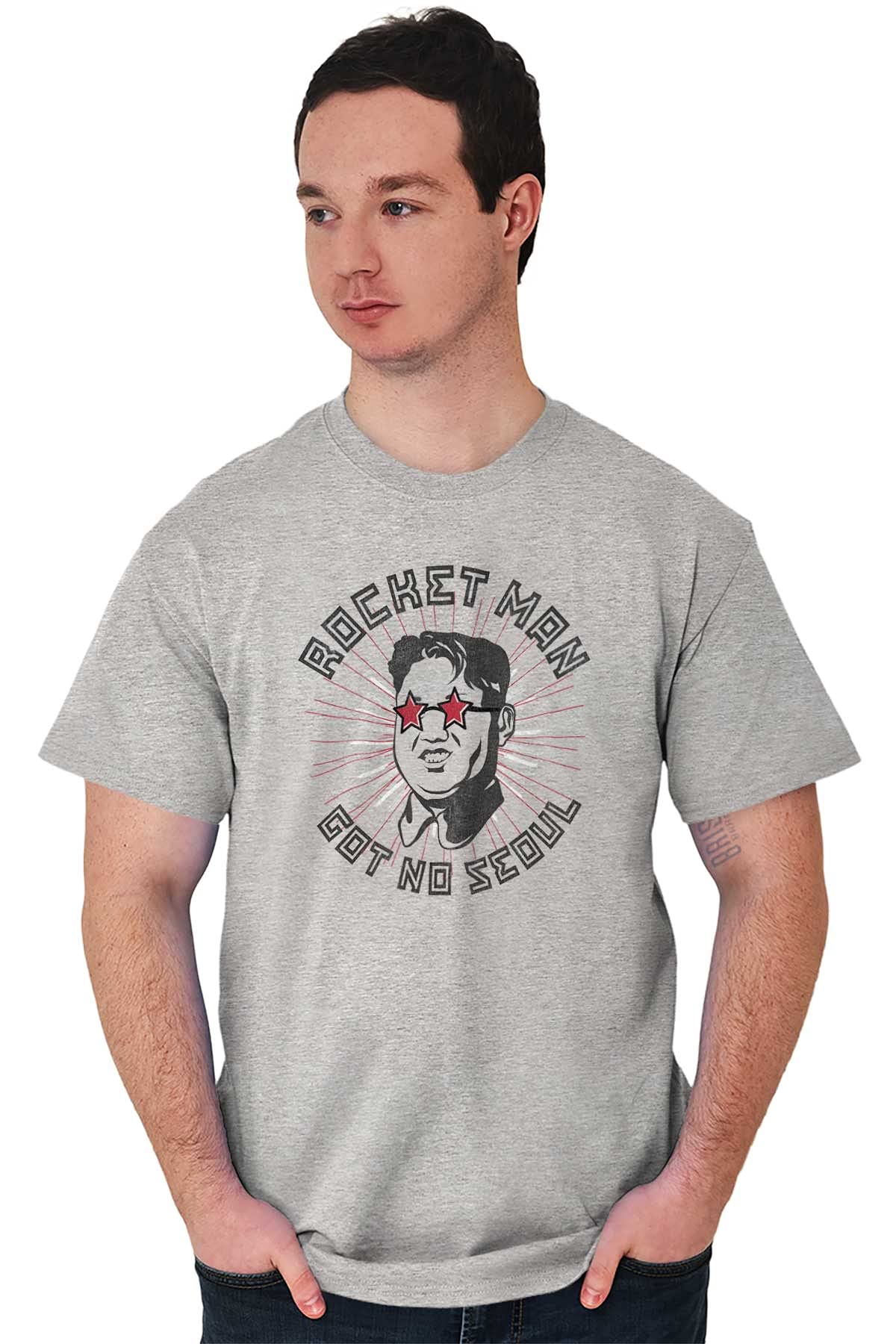 Rocket Man No Seoul Jung Un Korean Graphic T-Shirt for Men & Women - Funny Political Statement Tee for Casual Wear & Protest Events