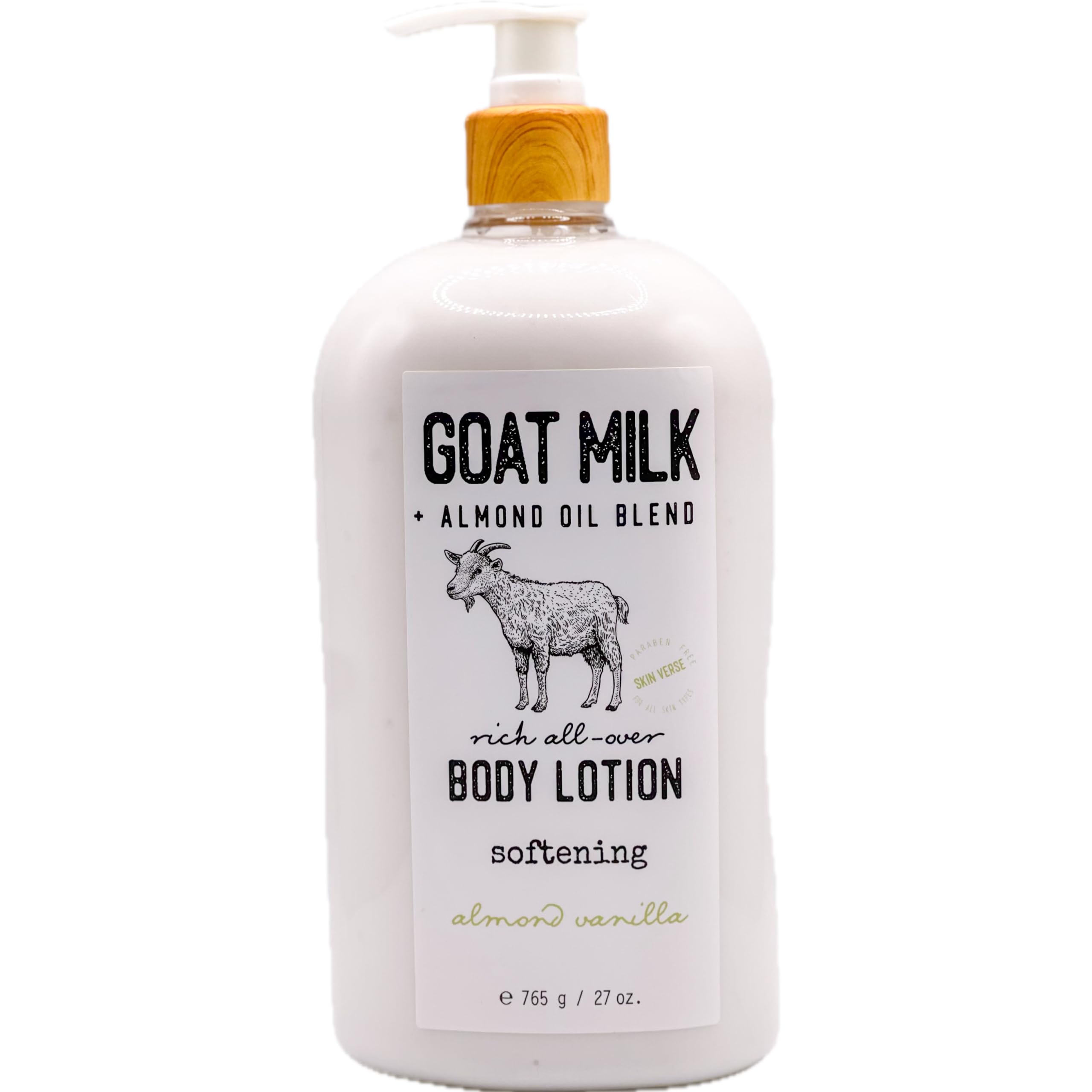 Goat Milk & Almond Oil Body Lotion with Vanilla - 27 oz | Ultra Hydrating & Nourishing Dry Skin Care | Perfect for Daily Moisturizing & Winter Skin Protection