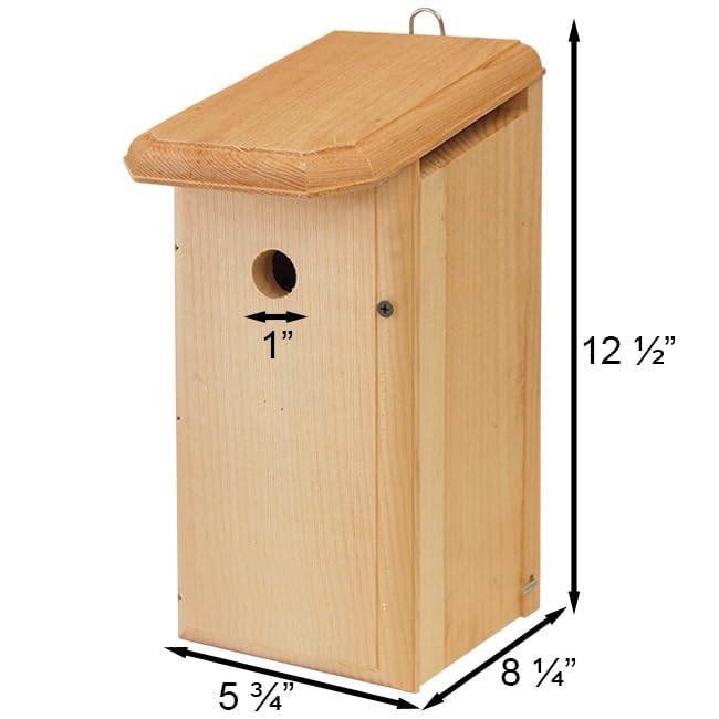 Premium Wooden Wren Bird House - Natural Cedar Birdhouse for Outdoor Garden, Backyard & Patio - Perfect for Attracting Wild Birds & Enhancing Your Garden Decor