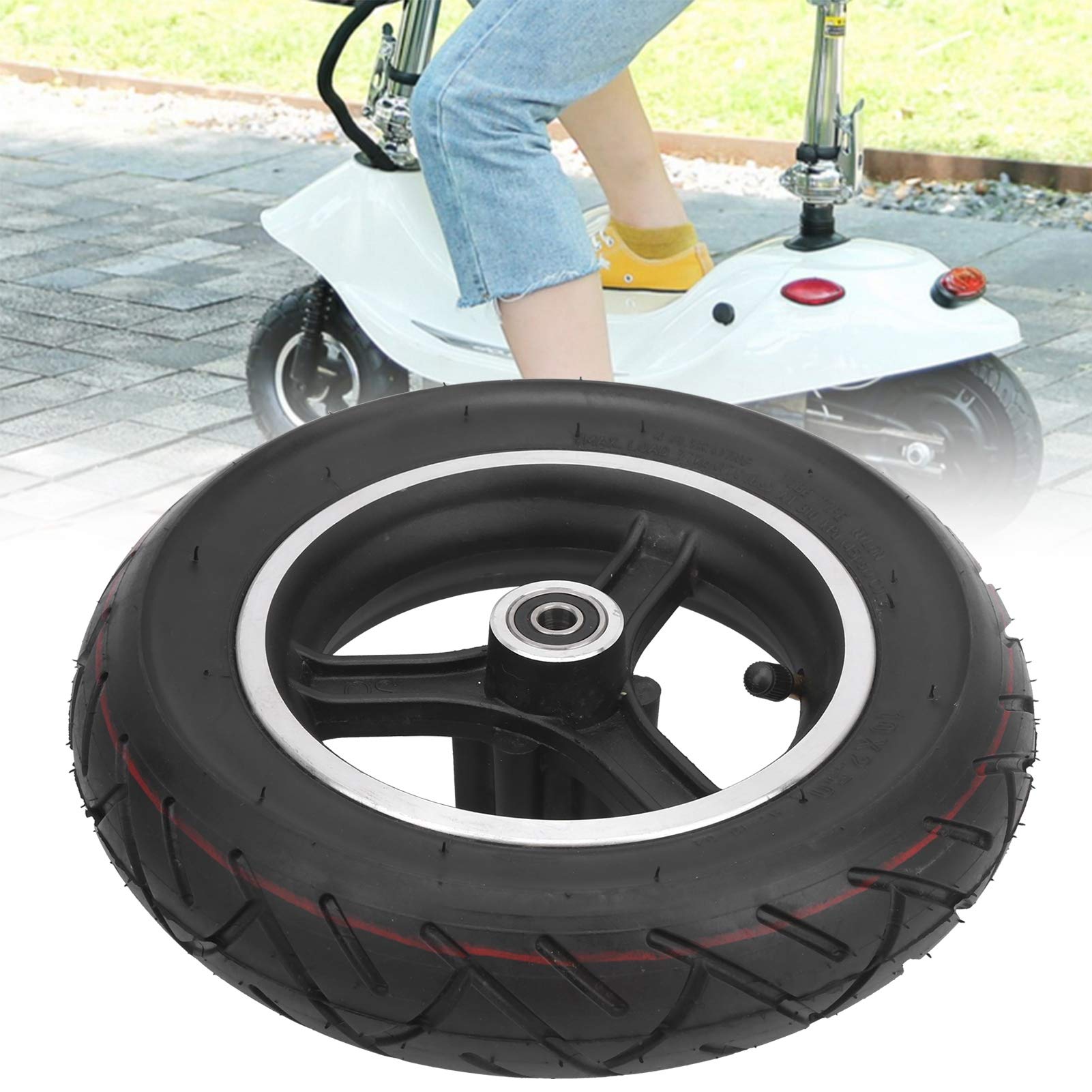 10x2.5 Inch Electric Scooter Tires with Wheel Hub - Durable Rubber Inflatable Inner Tube Replacement for Electric Scooters - Perfect for Commuting, Urban Travel & Outdoor Adventures