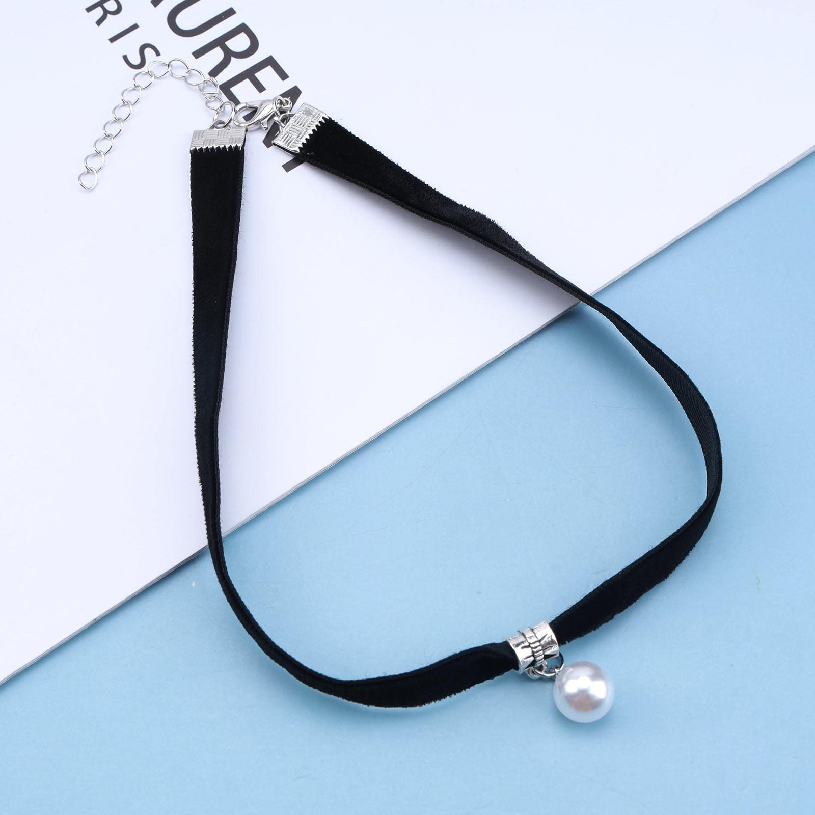 Boho Pearl Choker Necklace - Vintage Black Velvet Ribbon Jewelry for Women | Party & Wedding Accessory