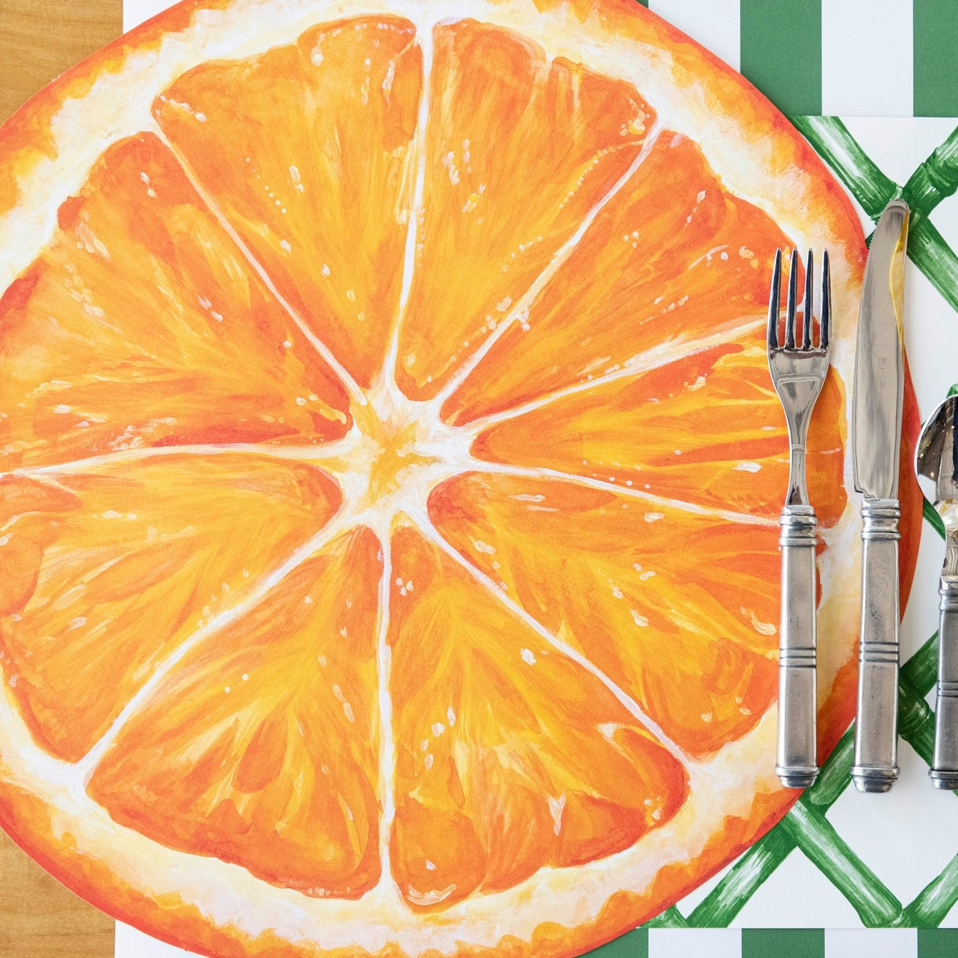 Orange Slice Die-Cut Placemat - Non-Slip Vinyl Table Mat for Dining, Kitchen, and Party Decor - Perfect for Summer BBQs, Picnics, and Citrus-Themed Events