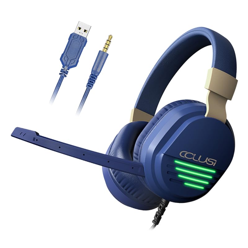 Best Wired Gaming Headset with Noise-Canceling Microphone, RGB Lights & Memory Foam Earmuffs - 3.5mm Audio Jack for PC, PS4, PS5, Laptop - Perfect for Competitive Gaming & Long Sessions