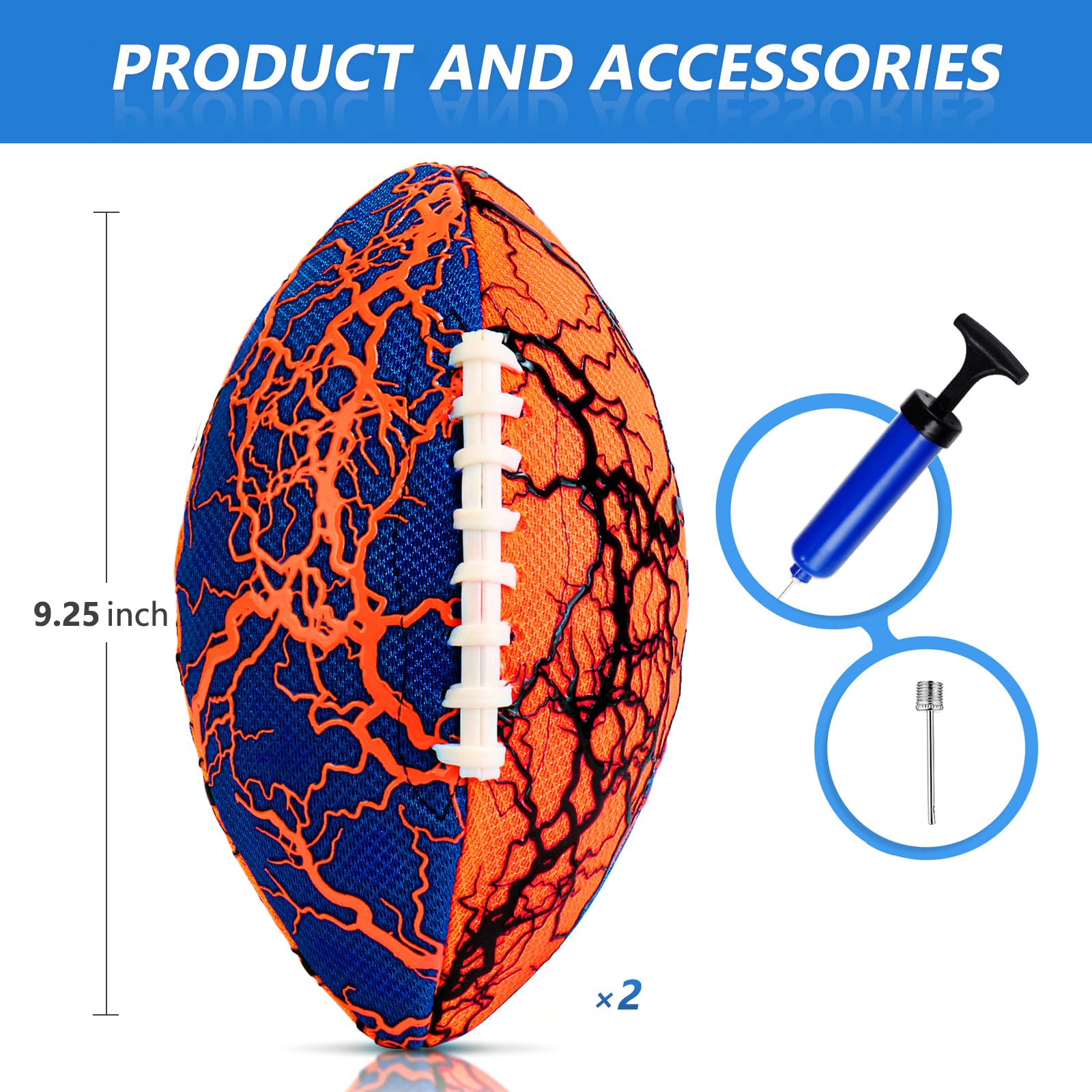 Jasonwell Waterproof Football - 2 Pack Strong Grip Pool & Beach Toys for Kids, Teens & Adults - Perfect for Swimming, Lake, Park & Backyard Outdoor Games | Fun Family Water Sports Activities