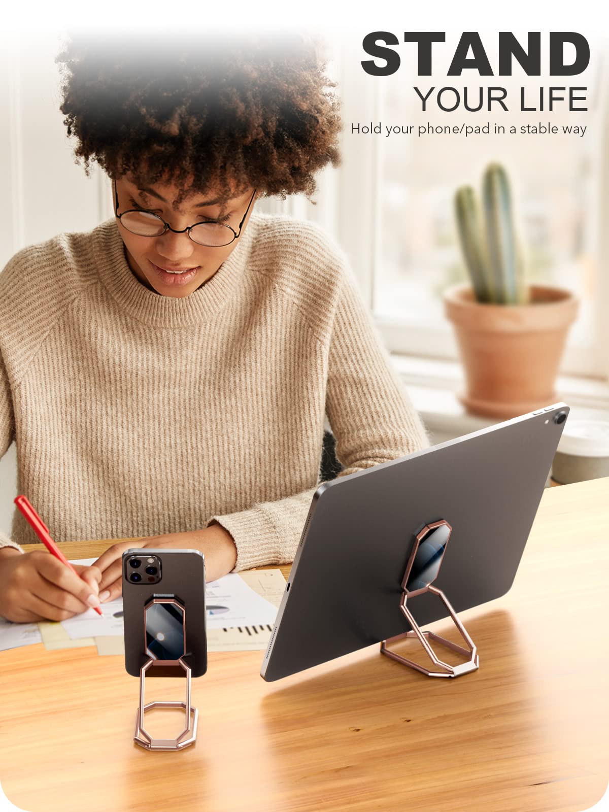 Magnetic Phone Ring Holder & Kickstand - Universal Finger Grip for iPhone, Samsung, and All Smartphones - Perfect for Hands-Free Viewing, Desk Stand, and Secure Grip While Traveling
