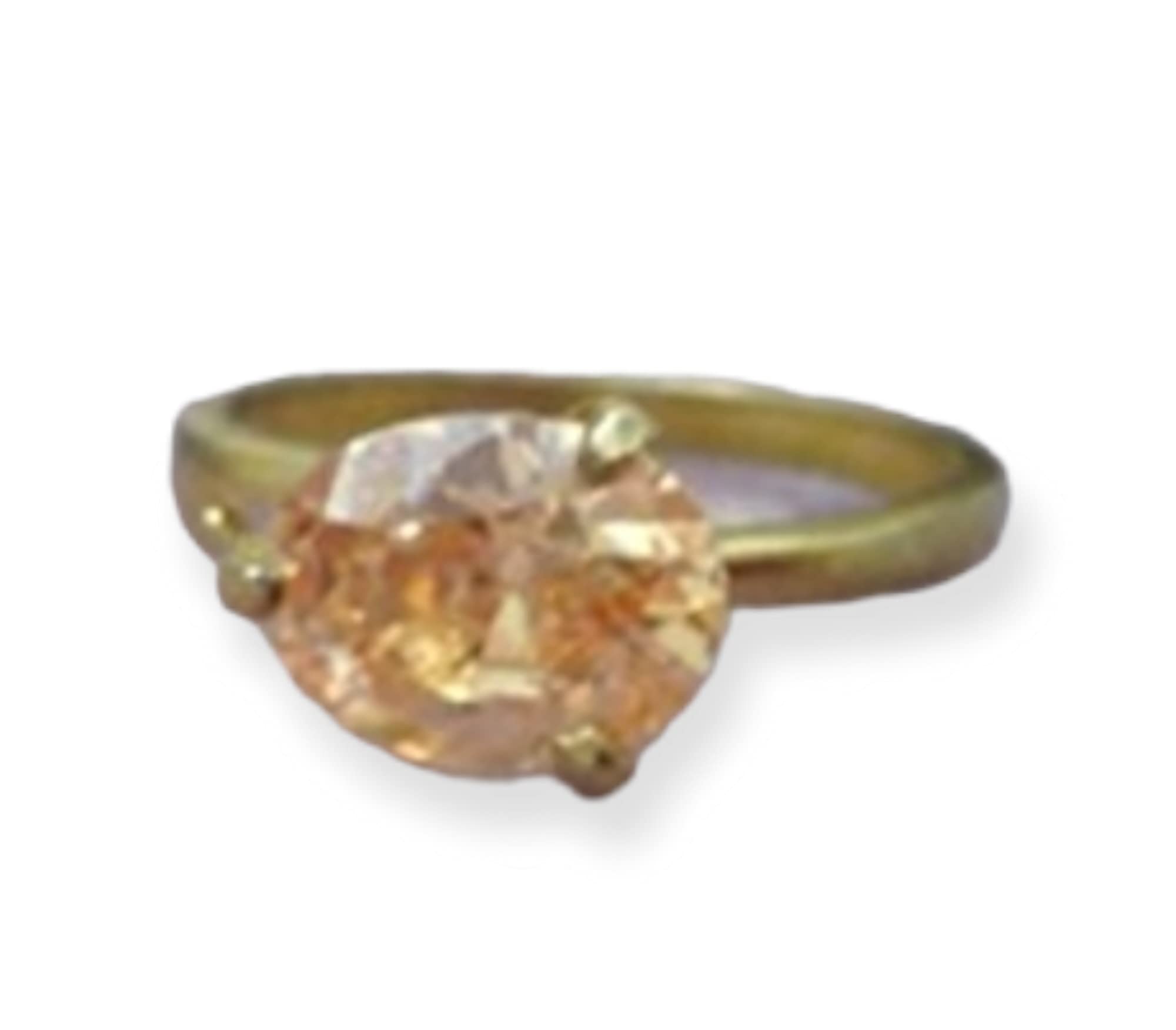 Elegant Champagne Brown Topaz Gold Ring – Delicate Gemstone Jewelry for Bridal & Wedding – Perfect for Engagement, Anniversary, and Special Occasions
