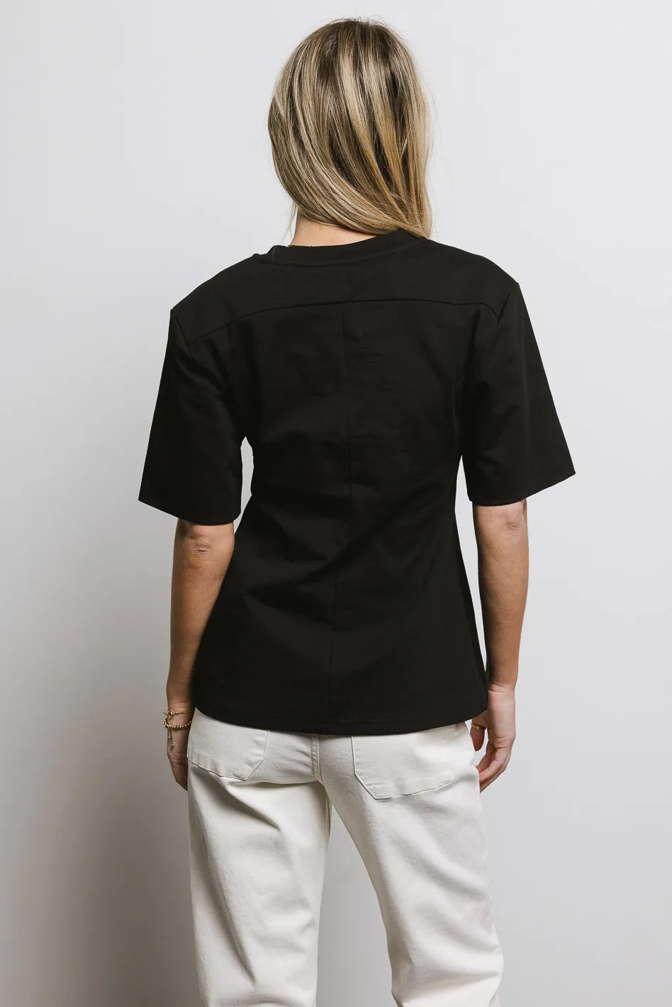 Kyleigh Black T-Shirt for Women - Soft Cotton Casual Tee for Everyday Wear, Workout, and Layering