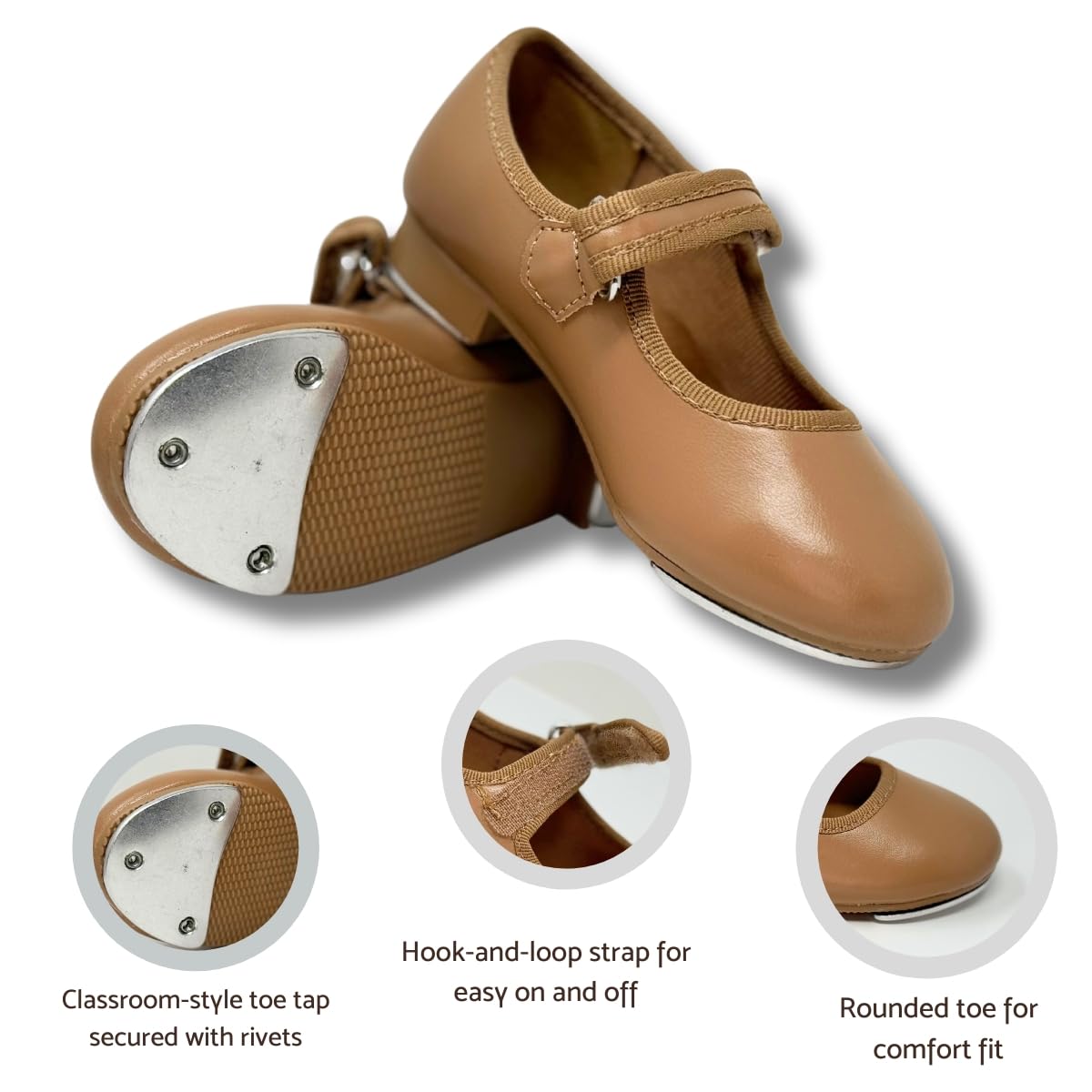 Unisex Kids Tap Dance Shoes - Molly Jane Mary Jane Flat for Ballet & Jazz Classes - Perfect for Dance Recitals, Performances & Practice