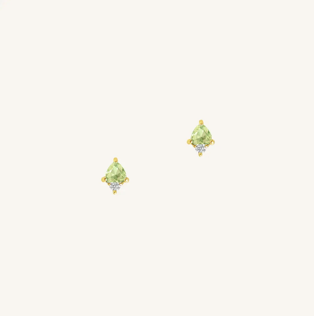 August Birthstone Stud Earrings - Peridot Gemstone Jewelry for Women - Perfect for Birthdays, Gifts & Everyday Wear