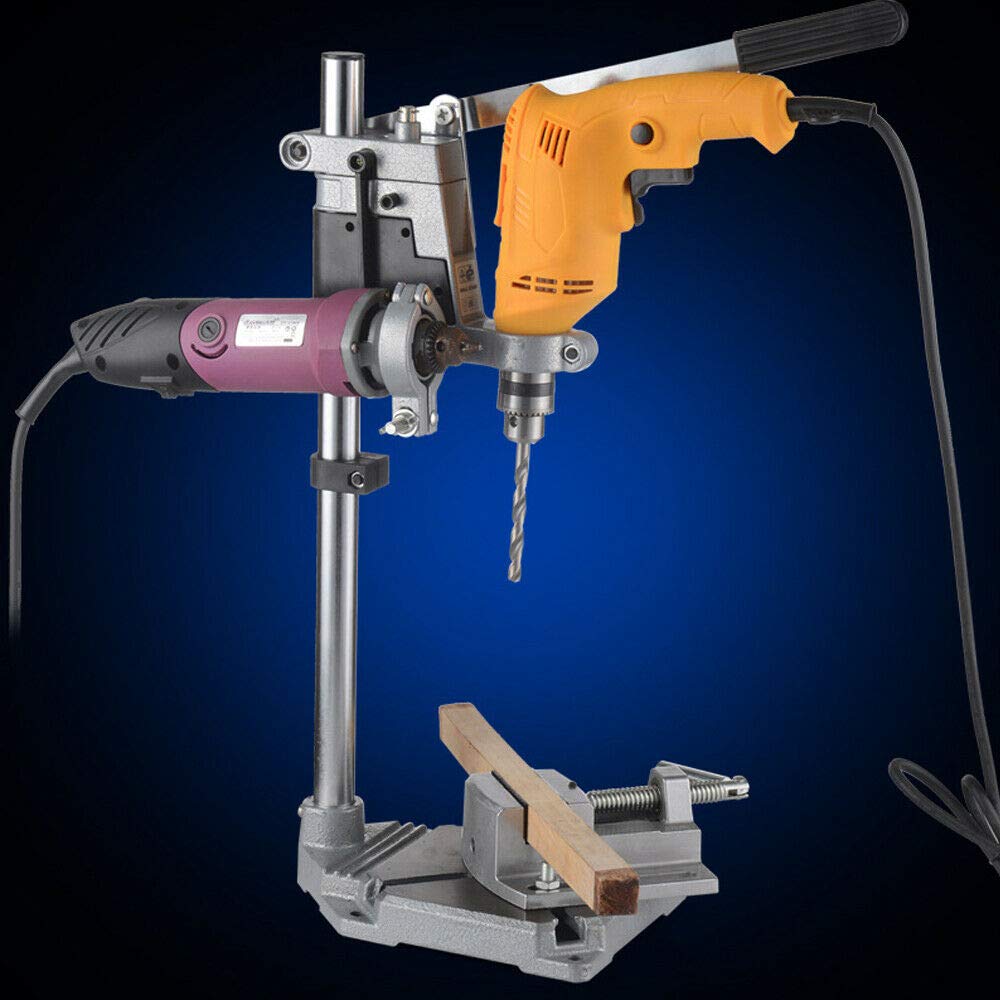 **GDAE10 Power Drill Press Stand - Adjustable Aluminum Bench Mount with Wrench, Rotary Tool Workstation & Grinding Rack Holder - Perfect for Woodworking, Metal Drilling & DIY Projects**