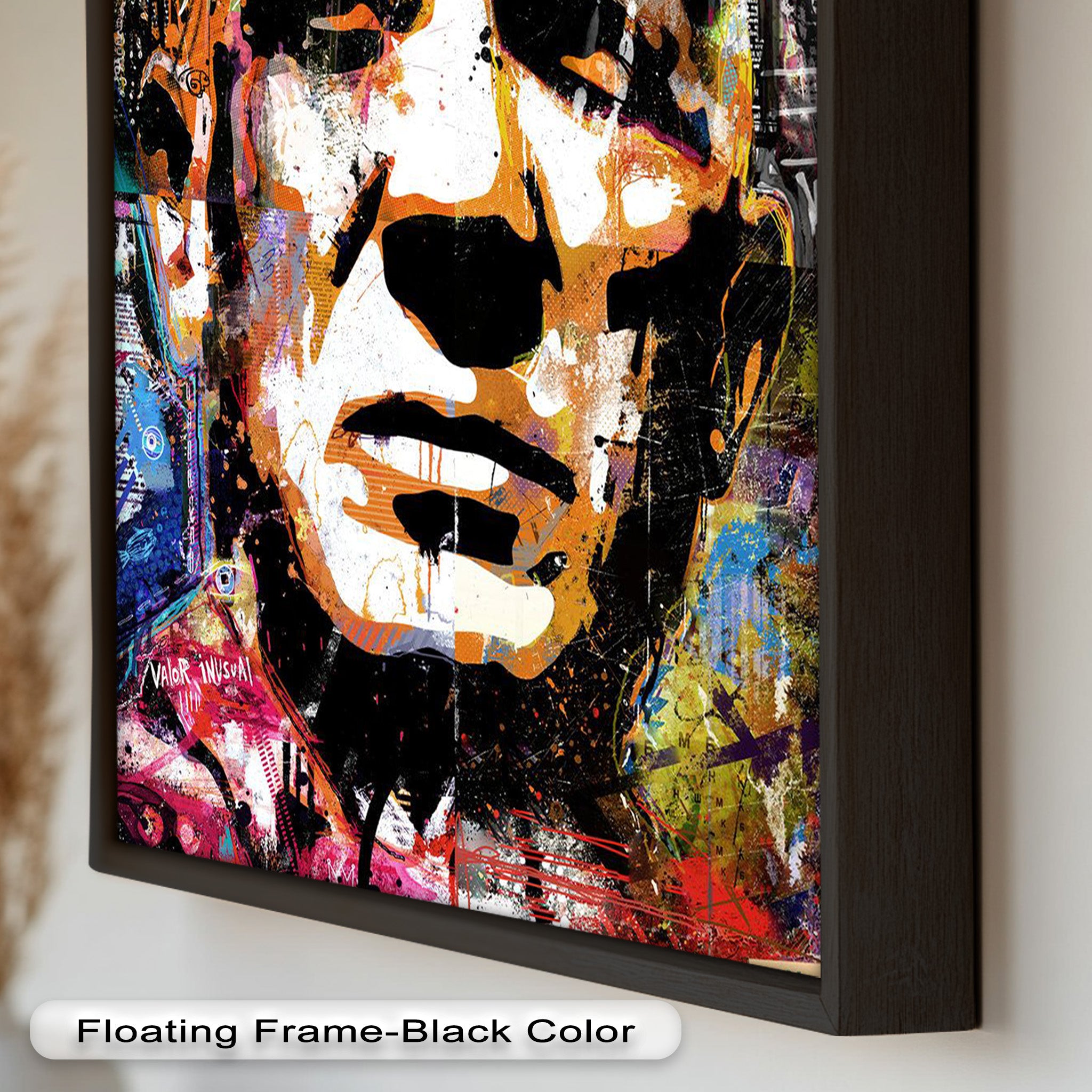 Abstract Urban Face Portrait Wall Art - Modern Pop Art Oil Painting for Living Room, Bedroom & Office Decor