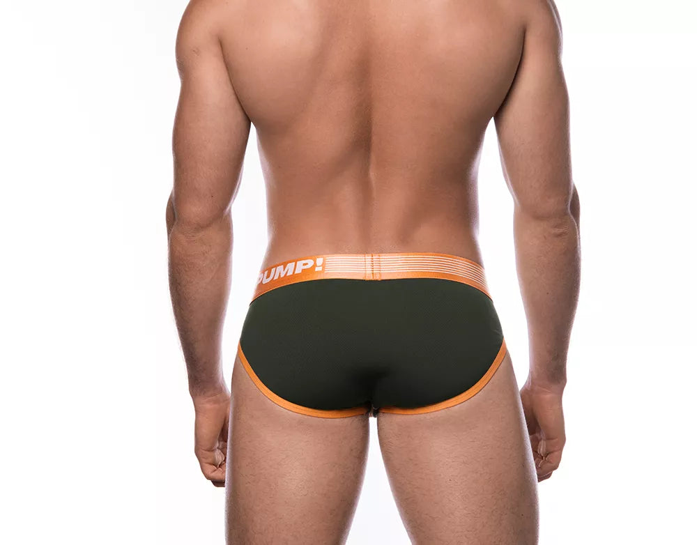 PUMP! Squad Men's Athletic Performance Briefs - Breathable Quick-Dry Underwear for Sports & Workouts - Green (Perfect for Gym, Running & Active Lifestyle)