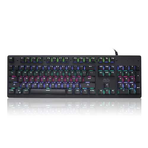 104-Key Blue Switch RGB Backlit Mechanical Gaming Keyboard - USB Wired for PC, Mac, Laptop - Perfect for Gaming, Typing & Office Work