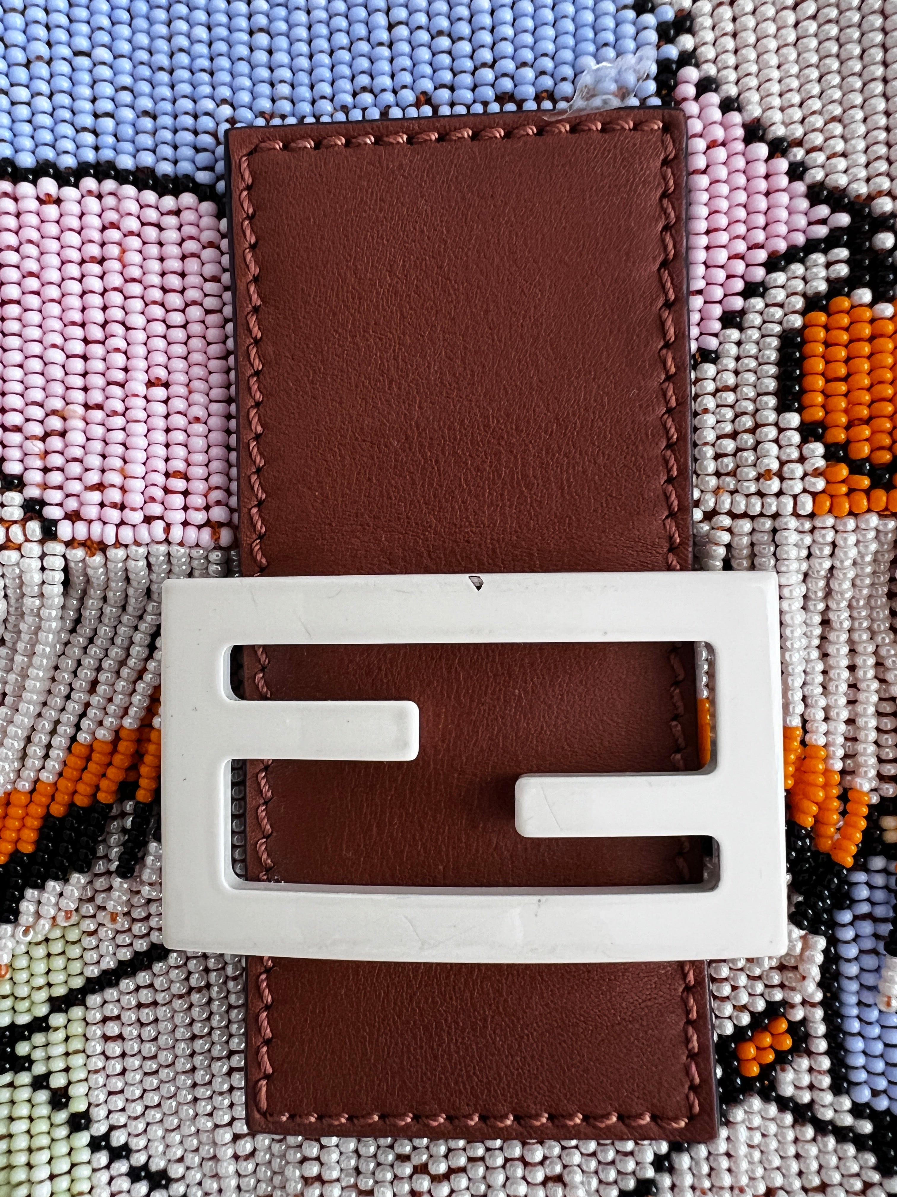 Fendi Beaded Baguette Bag with Fringe Detail - Elegant Crossbody Purse for Women, Perfect for Parties, Weddings & Evening Events