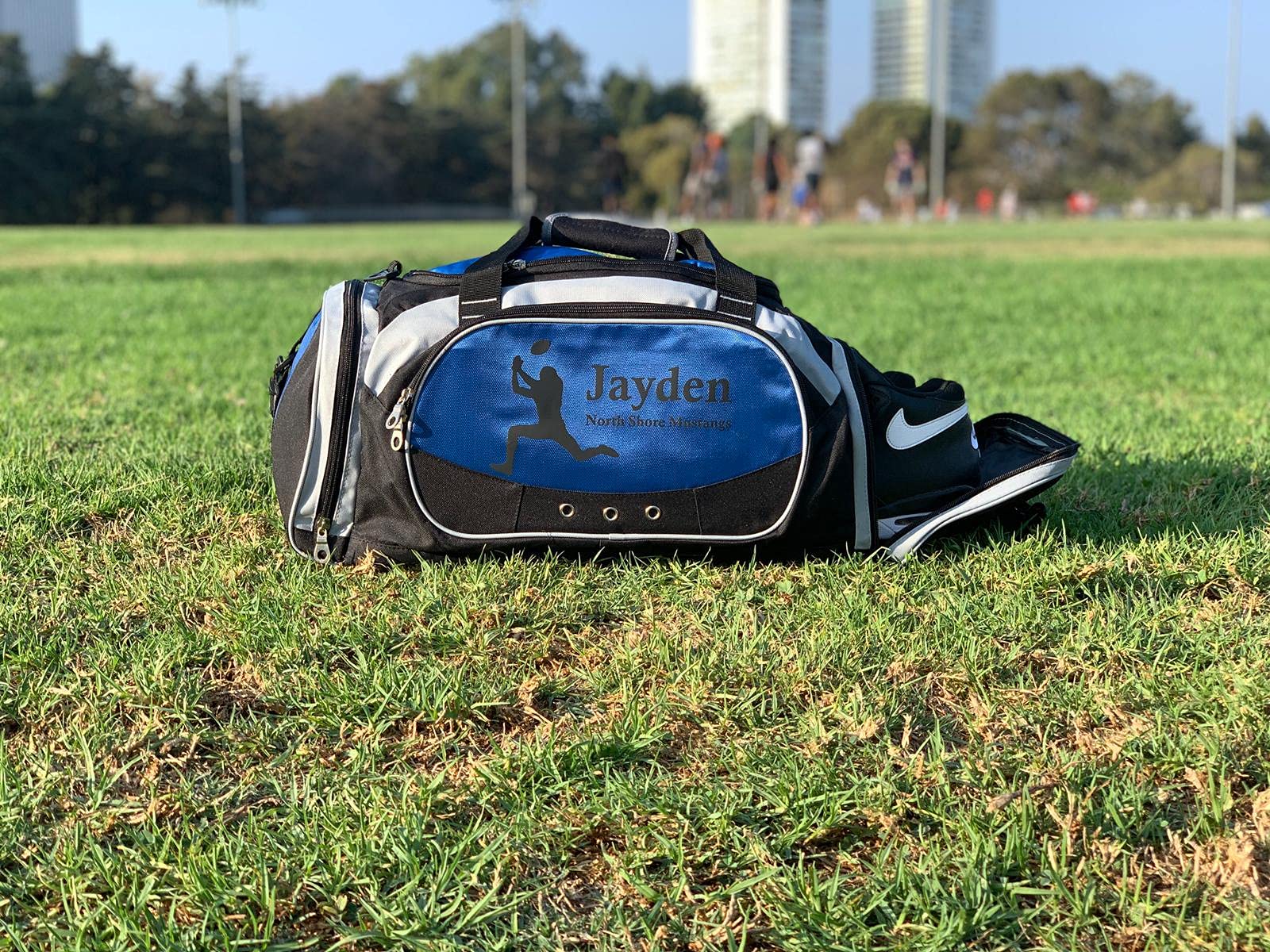 Custom Personalized Sports Duffel Bag with Name & Text - Soccer Gym Travel Bag for Women & Girls - Perfect for Team Sports, Gym Workouts & Travel
