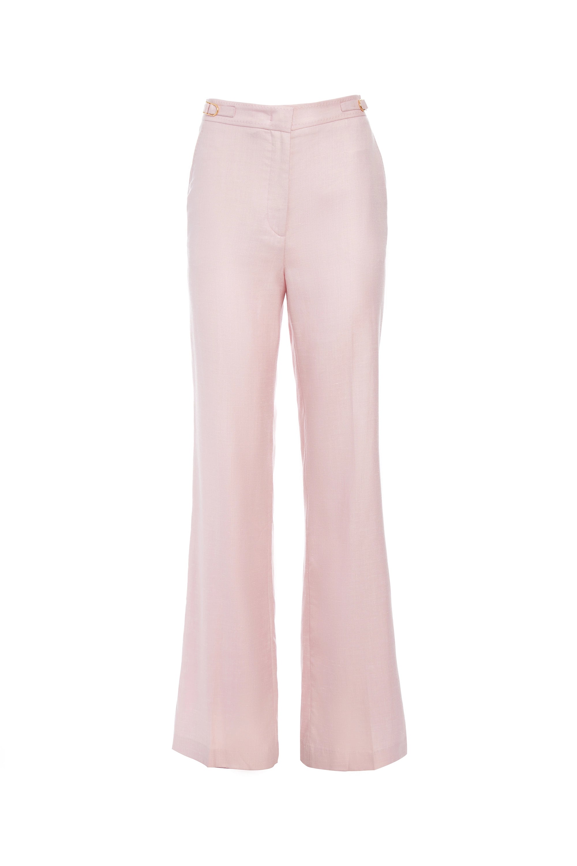 Vesta Pant - Blush Virgin Wool & Silk Linen Twill Women's Trousers for Office Wear & Business Casual Outfits