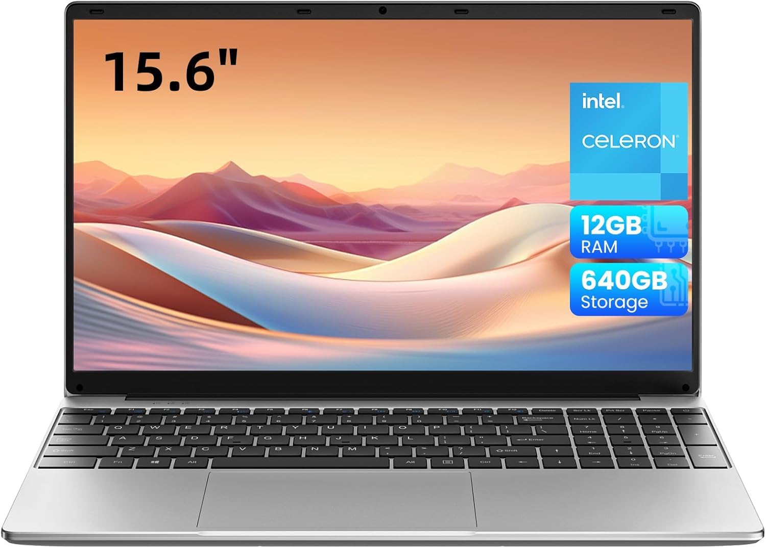 Jumper 15.6 Inch FHD Laptop - Intel 5305U Processor, 12GB RAM, 128GB eMMC + 512GB SSD, 38Wh Battery, Stereo Speakers, USB 3.0 & Type-C - Perfect for Business, School & Home Office Use