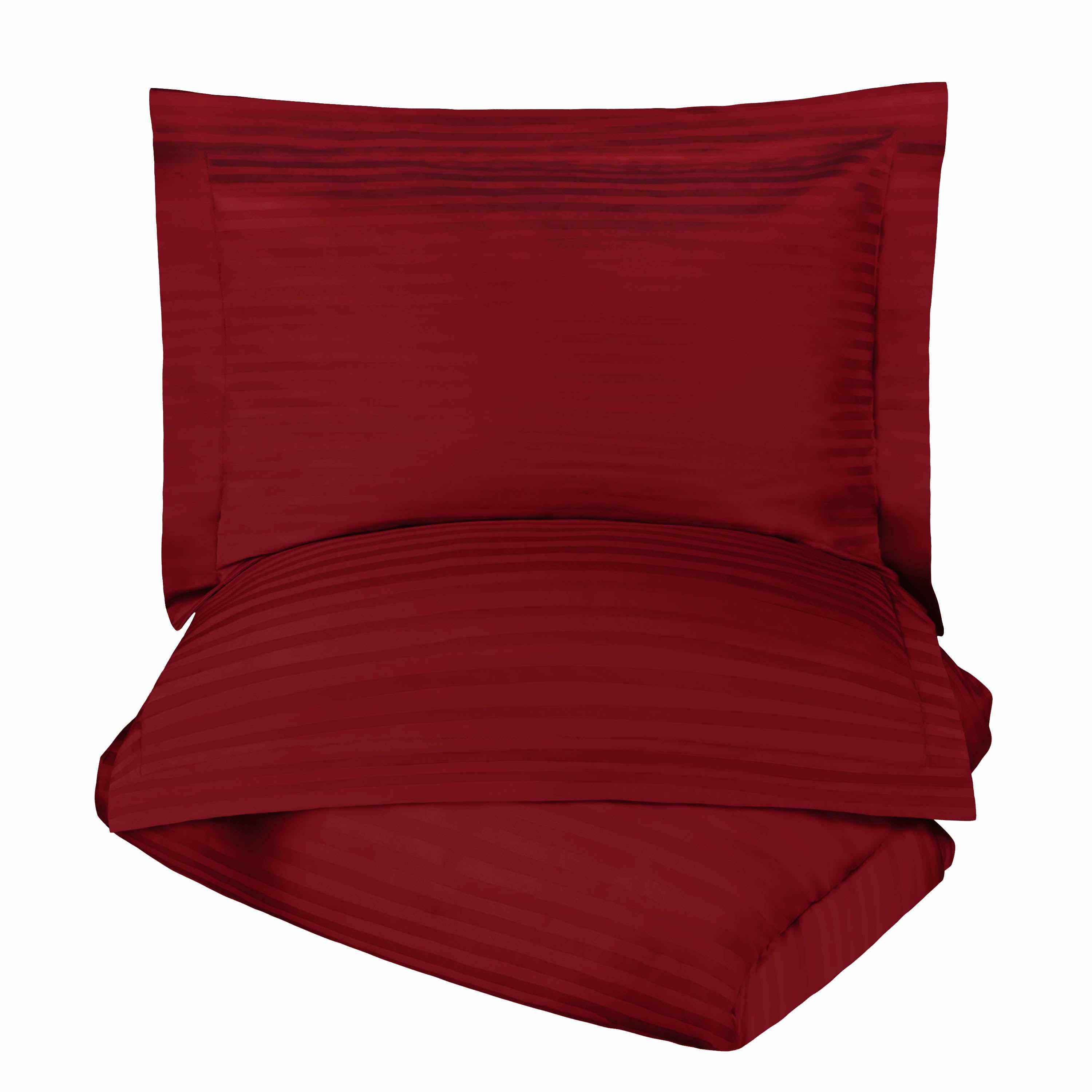 400 Thread Count Lightweight Stripe Egyptian Cotton Duvet Cover Set - Queen Size, Breathable & Soft Bedding for All Seasons - Perfect for Master Bedroom, Guest Room & Hotel Use