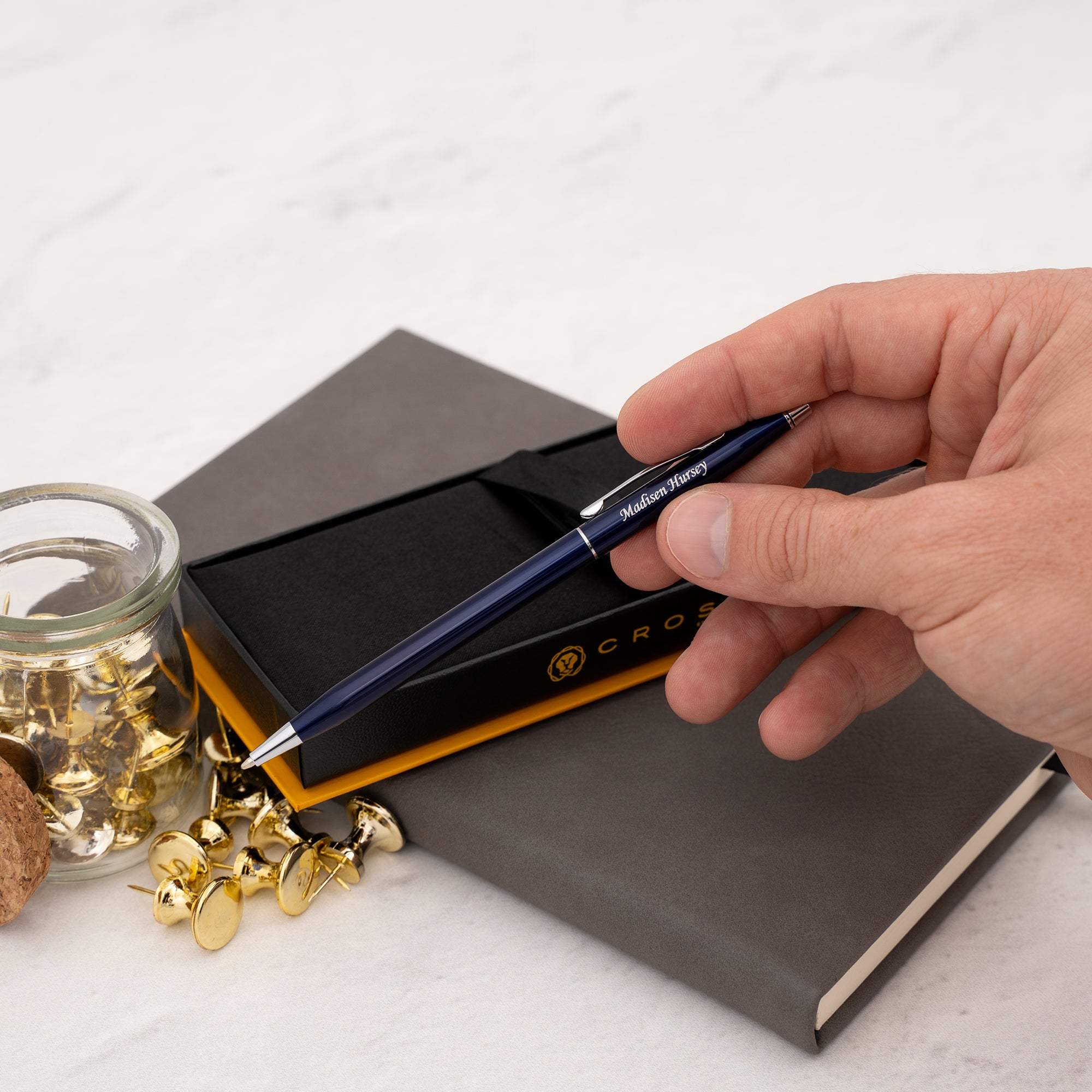 Cross Classic Ballpoint Pen - Translucent Blue Lacquer - Premium Writing Instrument for Office, School & Gift Giving - Smooth Ink Flow for Professional & Everyday Use