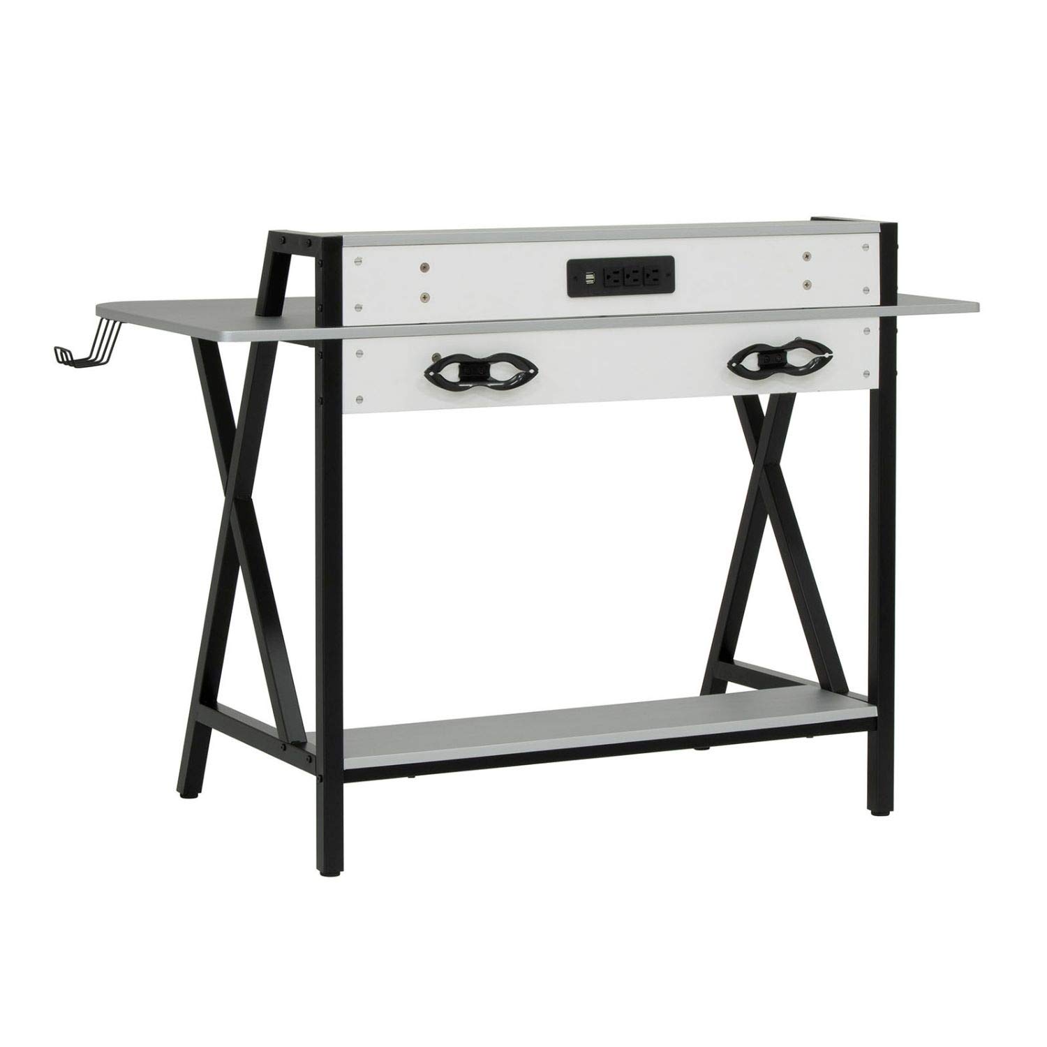 SD STUDIO DESIGNS Challenger Gaming Table - 60 Inch Black & Silver Computer Desk for PC Gamers | Perfect for Esports, Streaming & Home Office Setup