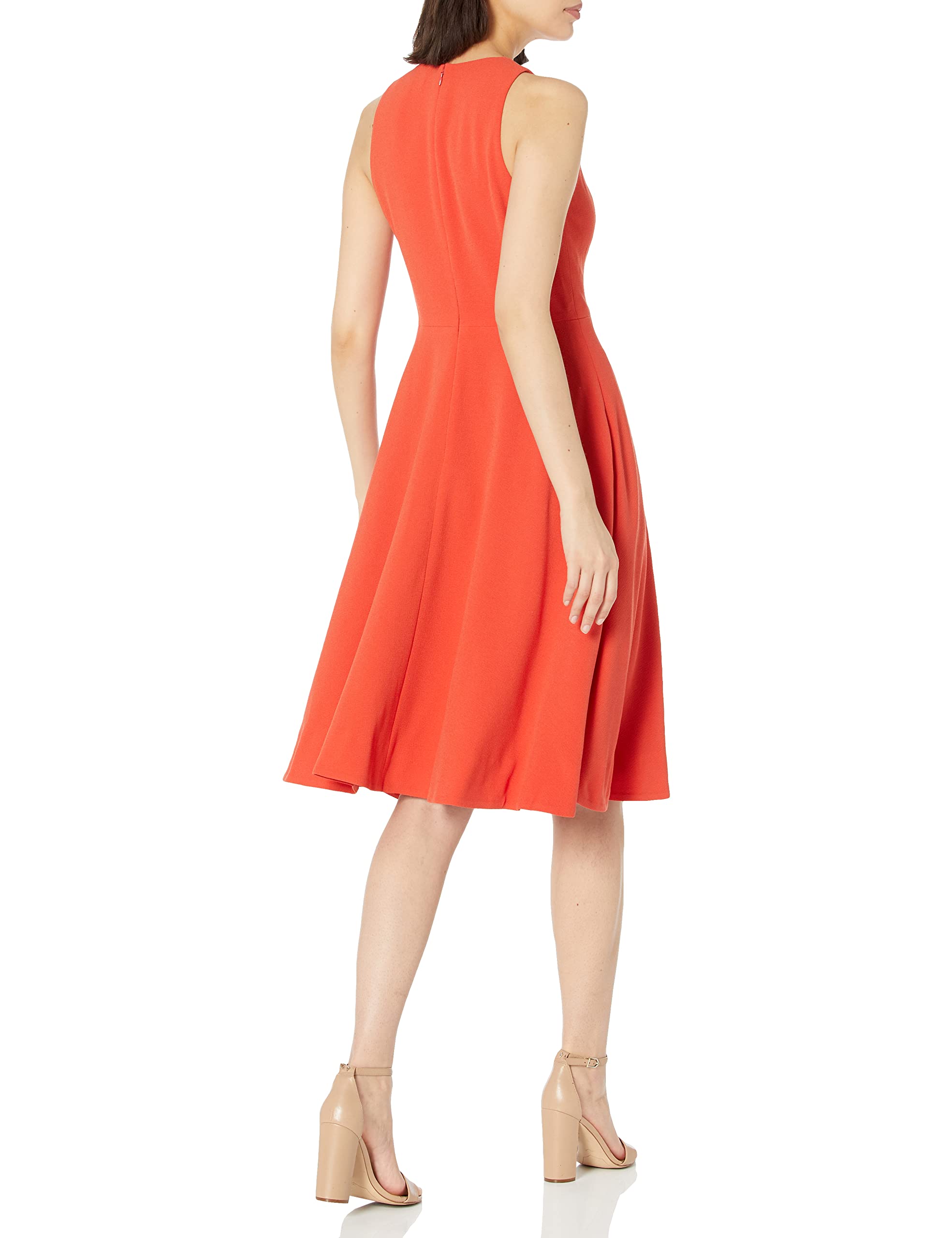 Dress the Population Women's Catalina Plunging V-Neck A-Line Midi Dress - Elegant Cocktail Party & Wedding Guest Dress for Special Occasions