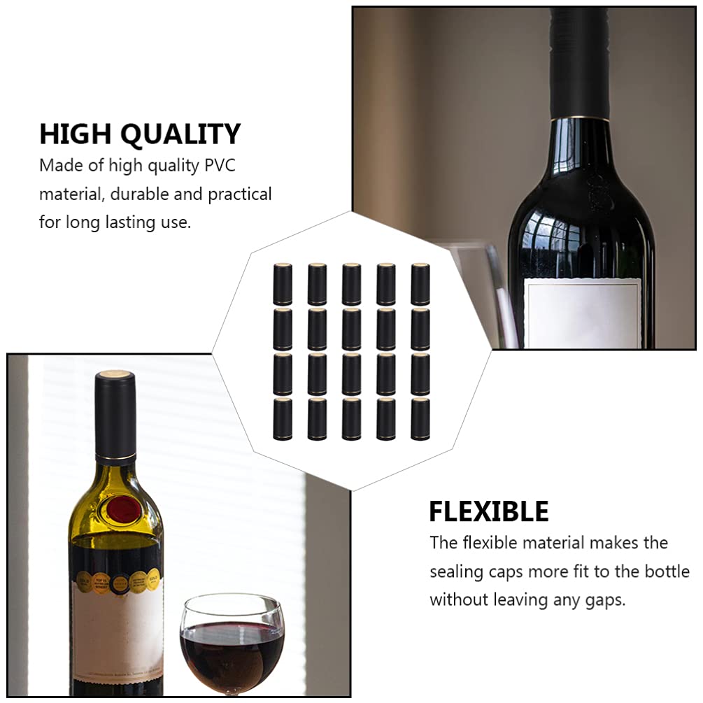HEMOTON 100Pcs PVC Wine Bottle Shrink Caps - Heat Shrinkable Capsules for Wine Bottles, Corks & Jacket Sealing - Perfect for Home Brewing, Winemaking & Bottle Sealing