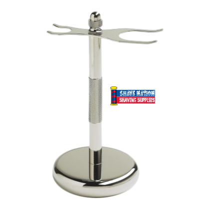 Colonel Conk Chrome Razor and Shaving Brush Stand - Premium Chrome Plated Holder for Safety Razors and Shaving Brushes - Perfect for Wet Shaving and Grooming Kits