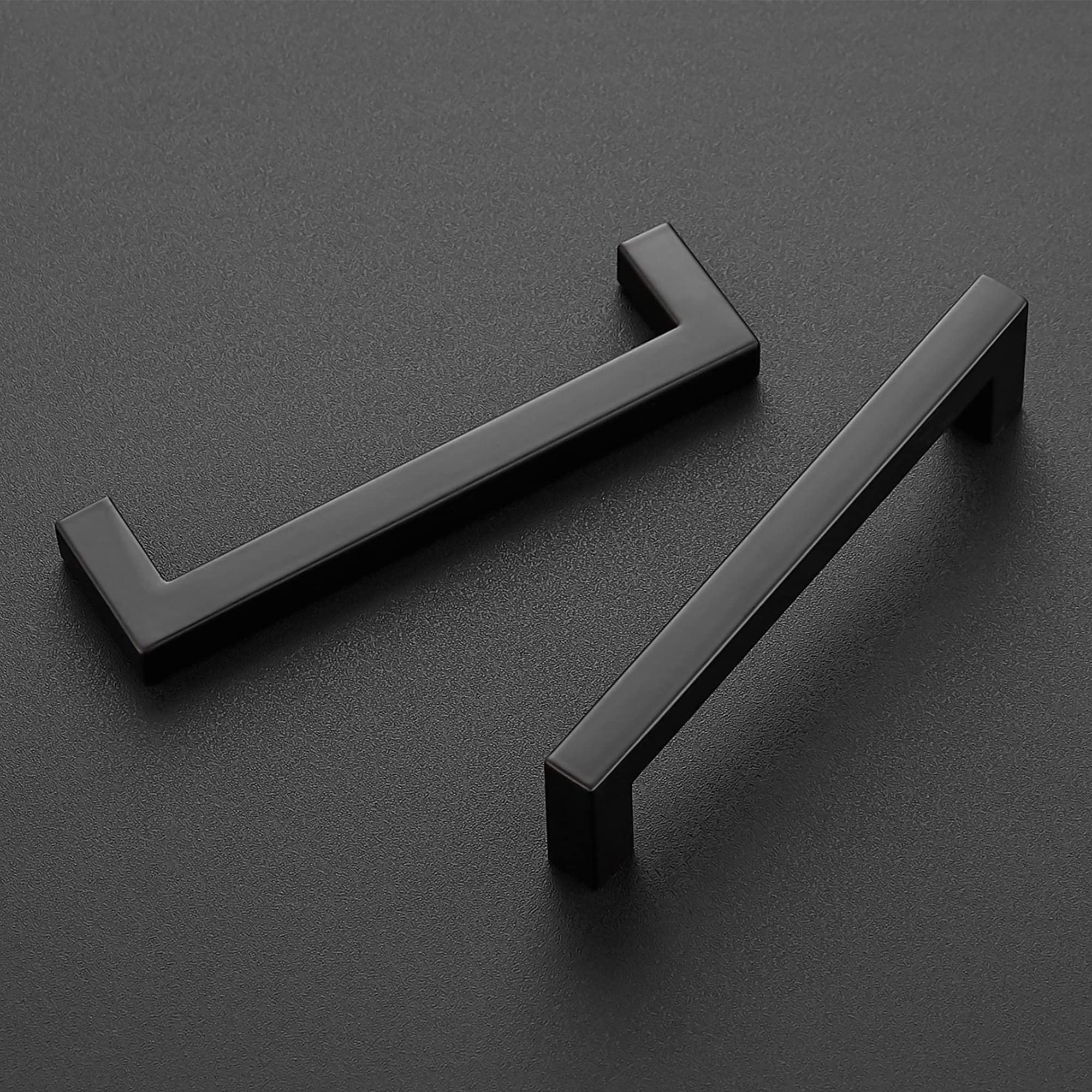 Ravinte 5 Inch Square Black Cabinet Pulls - Modern Kitchen Cabinet Handles with Drill Mounting Template, 15 Pack - Perfect for Kitchen Cabinets, Cupboards, and Drawers