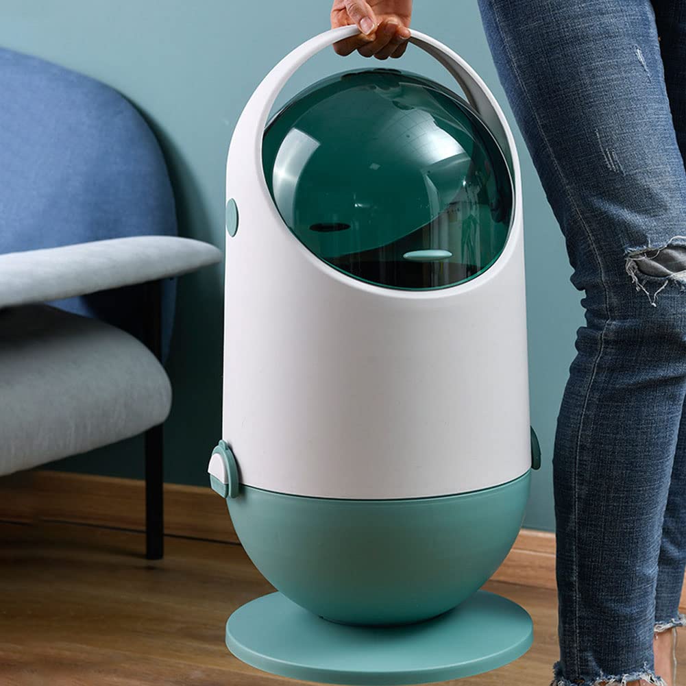 WAYUTO 13 Gallon Large Capacity Trash Can with Lid - Dual Compartment Recycling Bin with Handle, Odor-Control Kitchen Garbage Can for Home, Office, Bathroom & Bedroom - Eco-Friendly Waste Management Solution (Green)